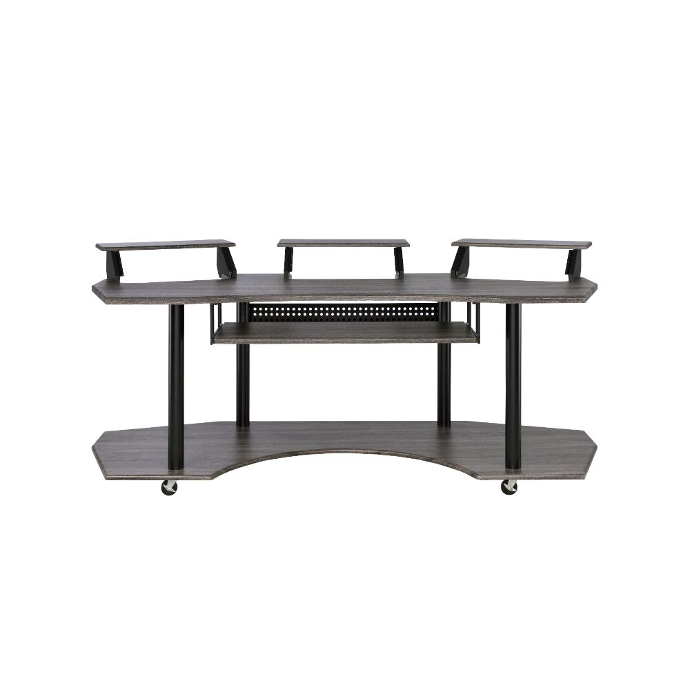 Acme Furniture Eleazar Oak Black Music Recording Studio Desk