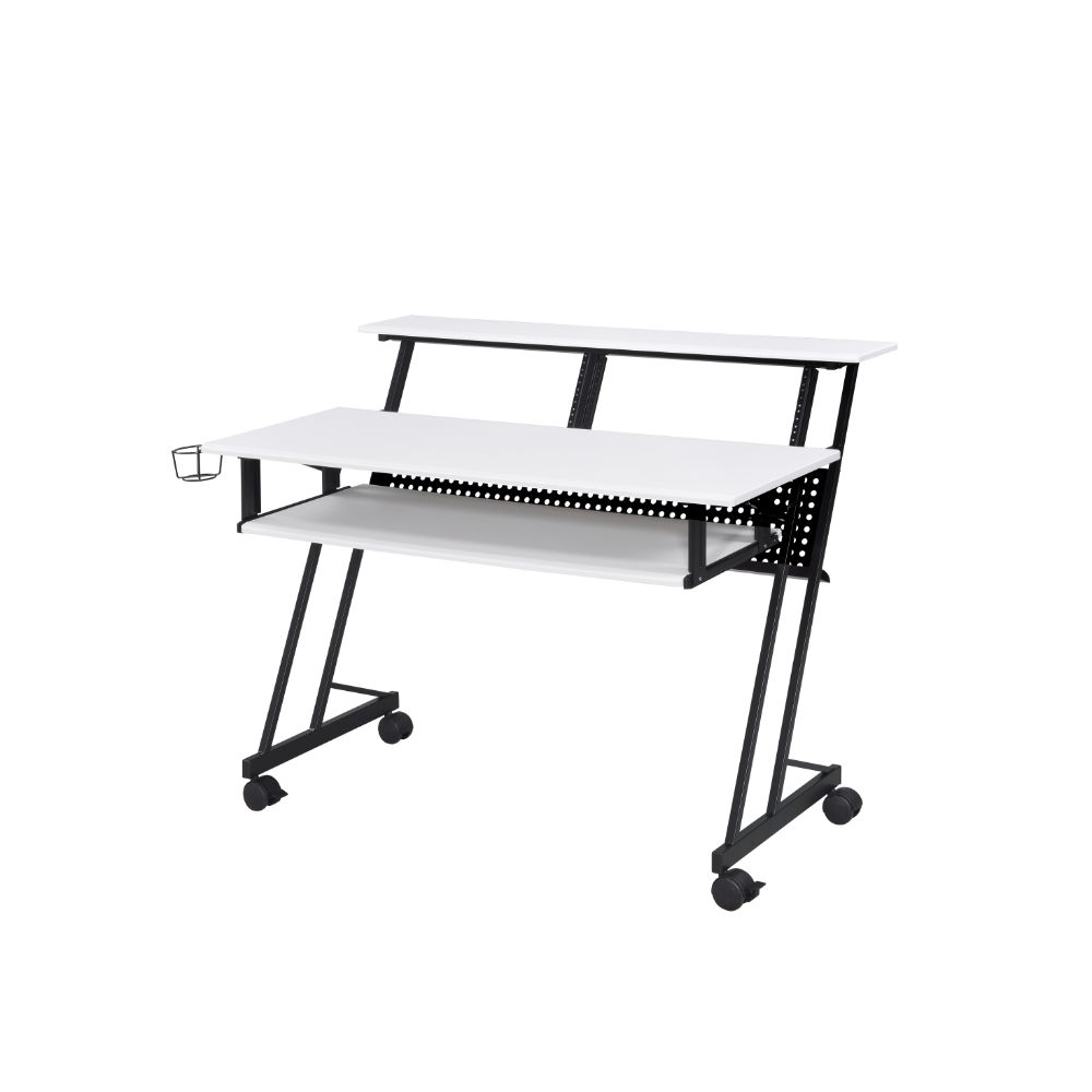Acme Furniture Suitor White Black Music Recording Studio Desk
