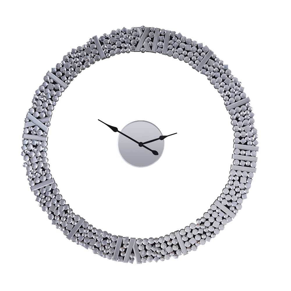 Acme Furniture Kachina Mirrored Round Wall Clock