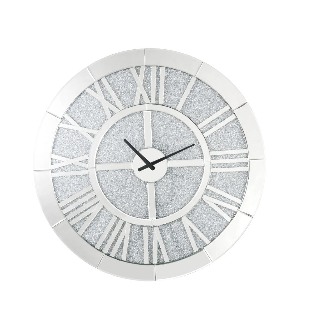 Acme Furniture Noralie Mirrored Wall Clock