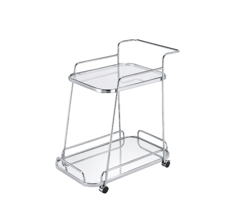Acme Furniture Aegis Clear Chrome Serving Cart