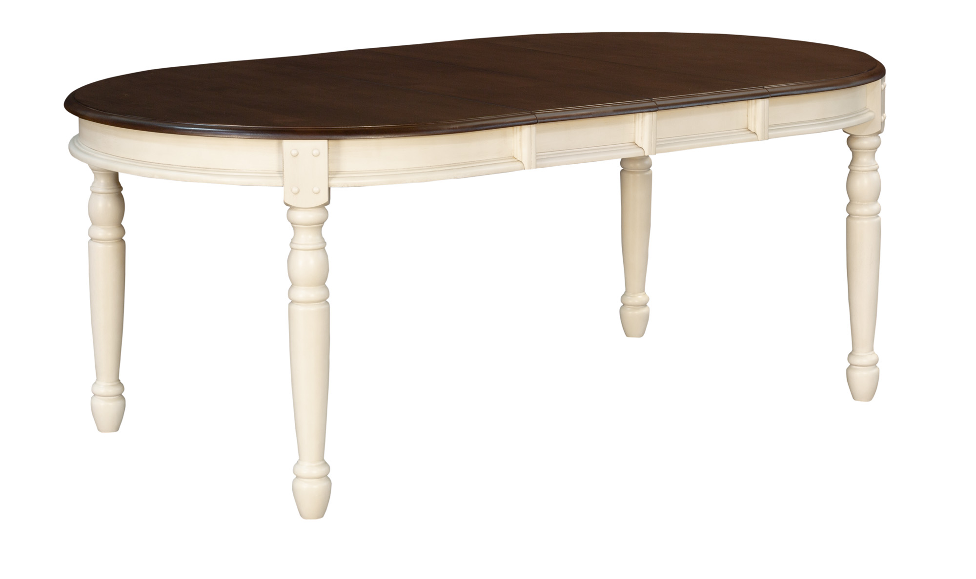 A-America British Isles Chalk Cocoa Bean 12 Inch Leaves Oval Dining Table