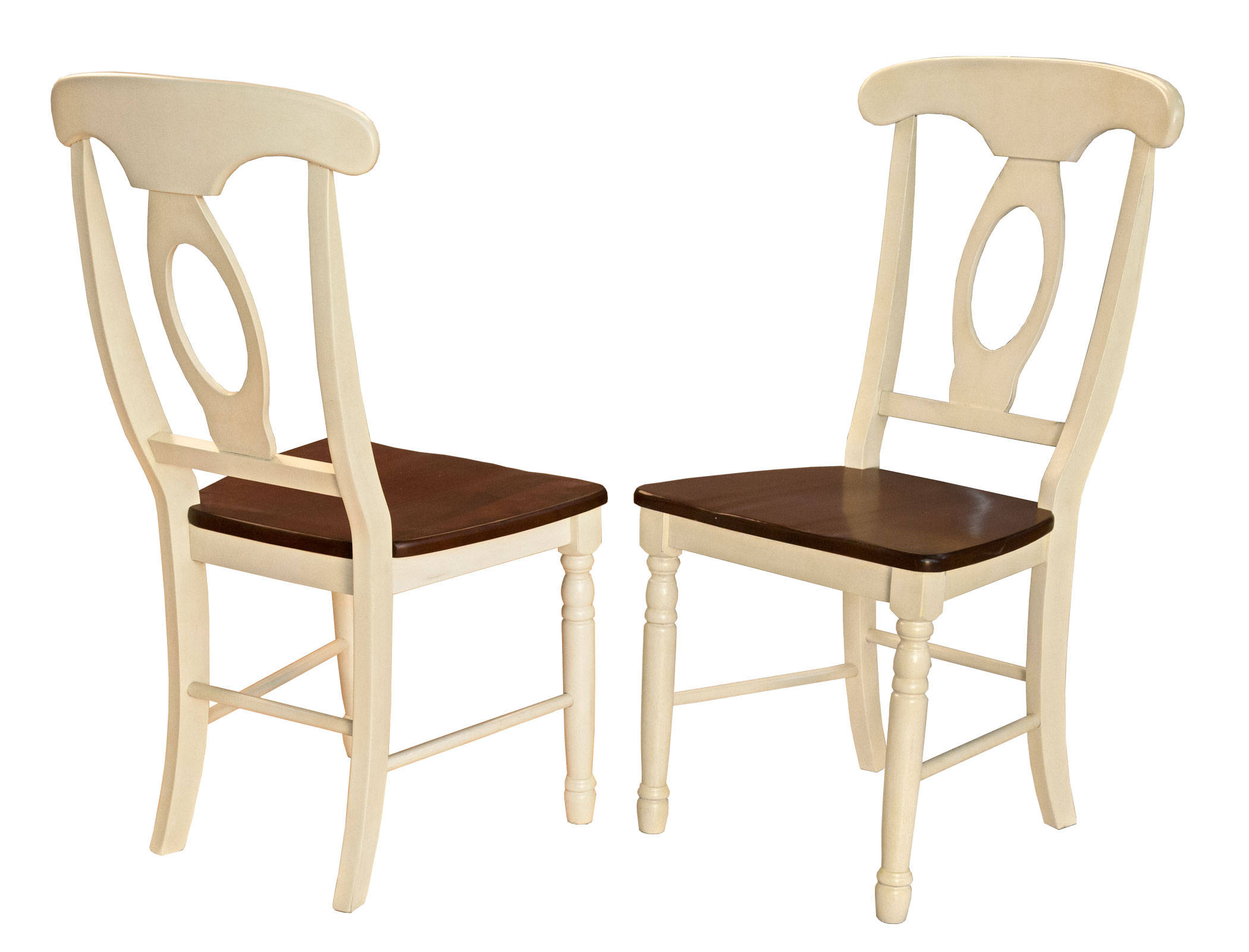 2 A-America British Isles Merlot Buttermilk Napoleon Side Chairs