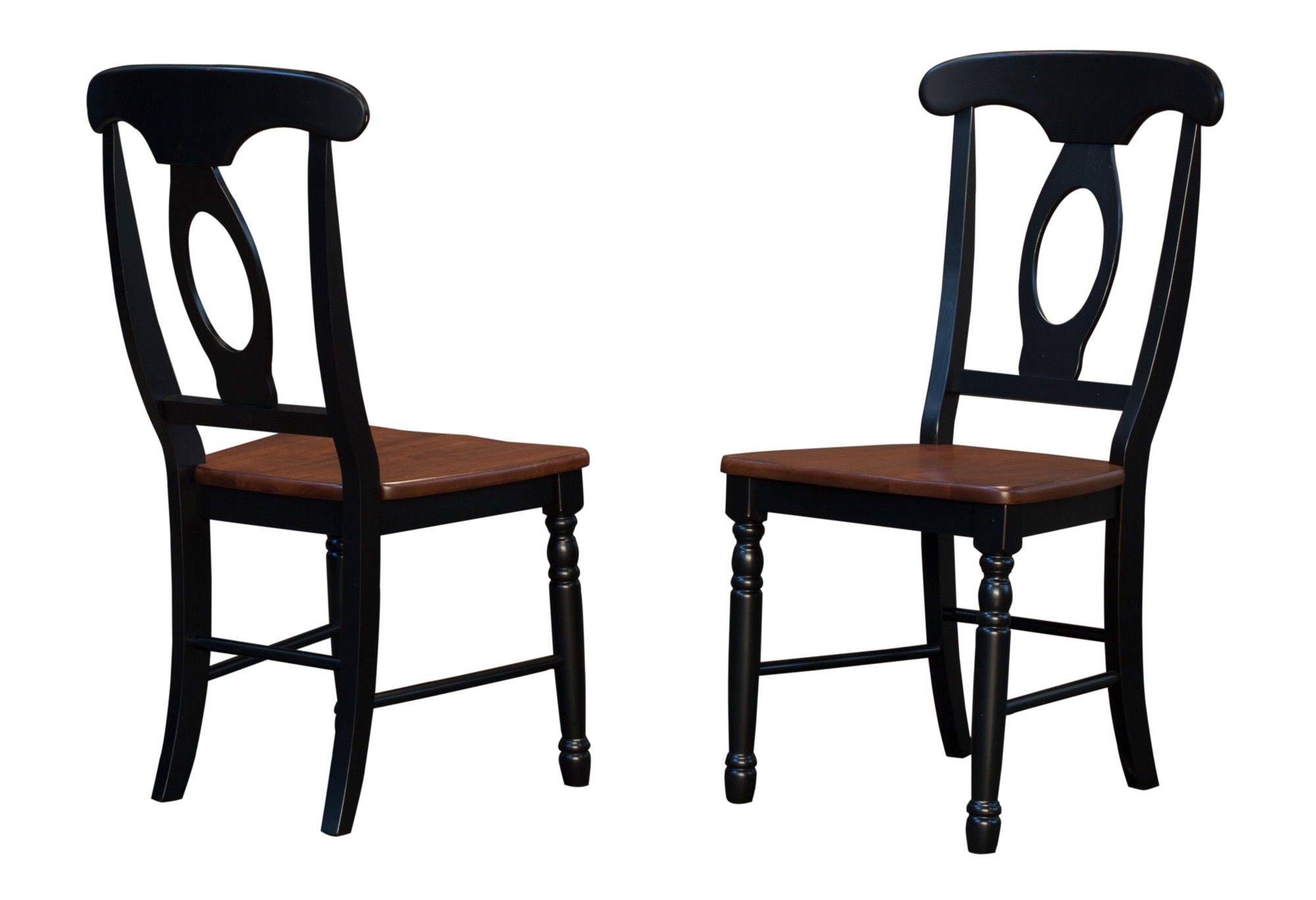 2 A-America British Isles Oak Black Napoleon Side Chairs
