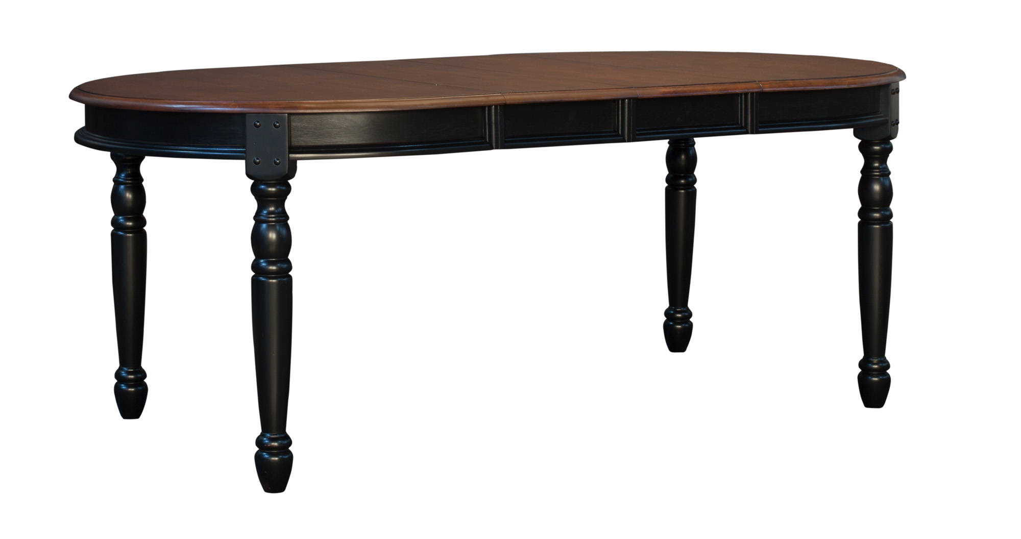 A-America British Isles Oak Black 12 Inch Leaves Oval Dining Table