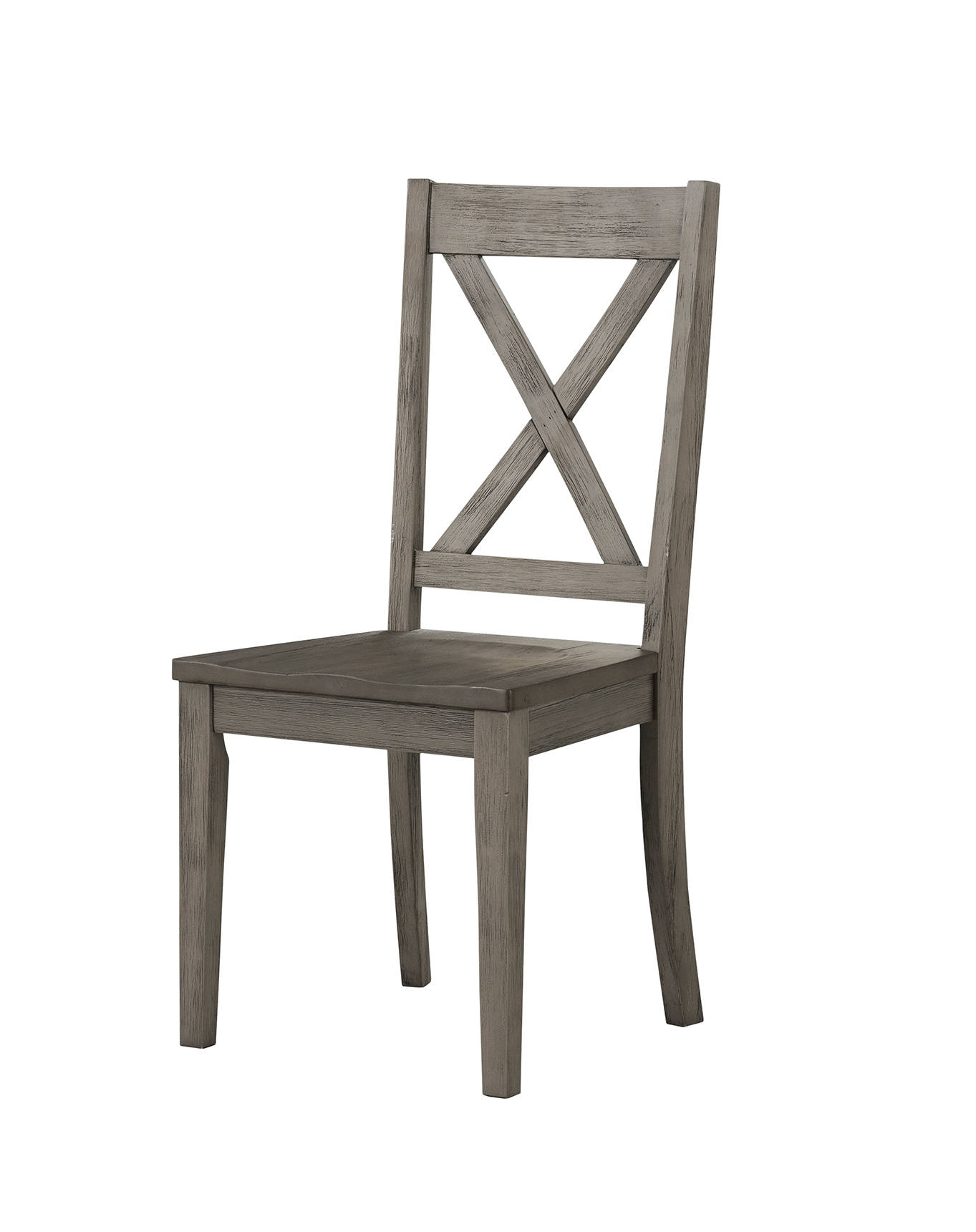 2 A-America Huron Distressed Grey X Back Side Chairs
