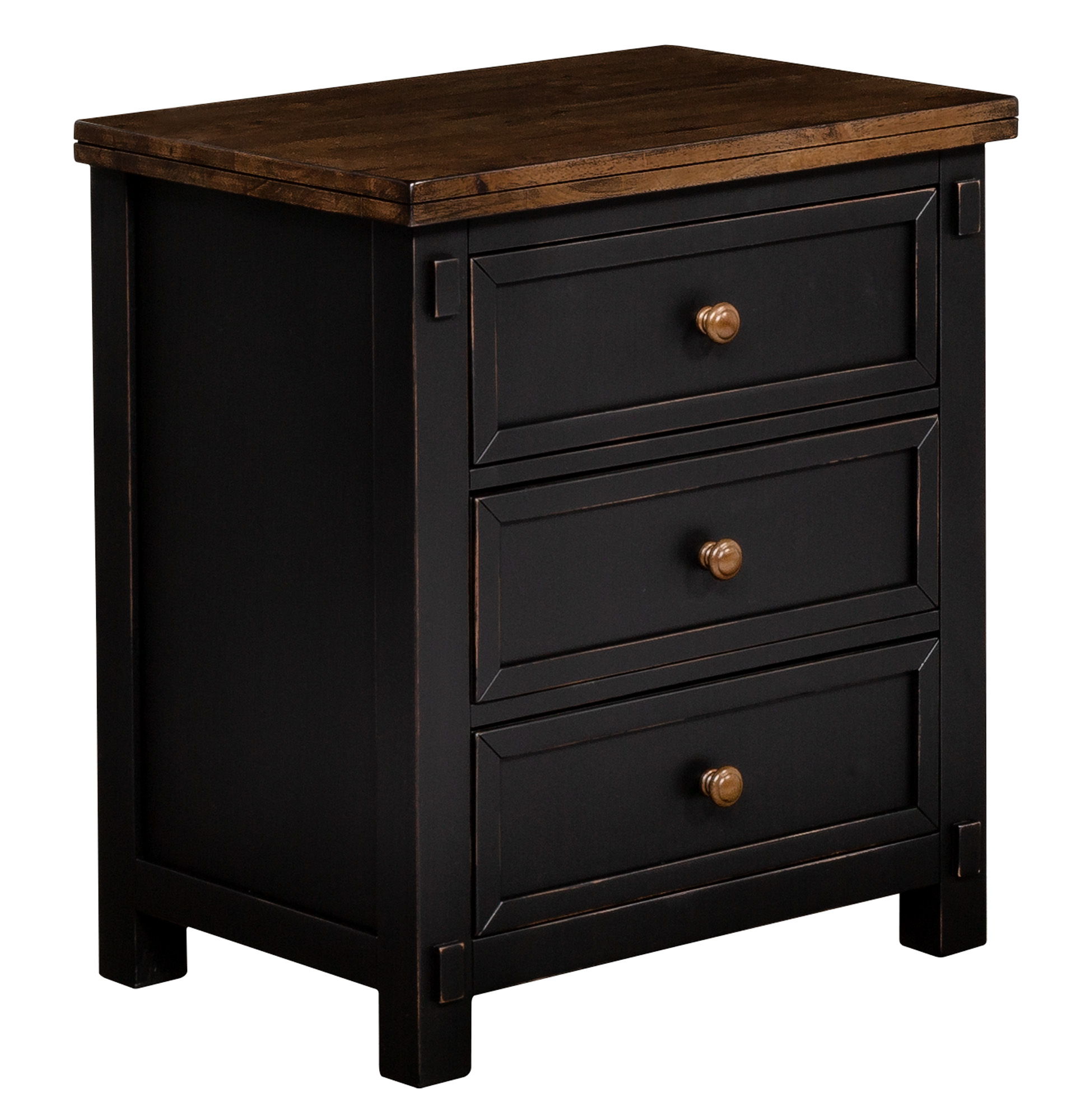 A-America Stormy Ridge Chicory Black Nightstand