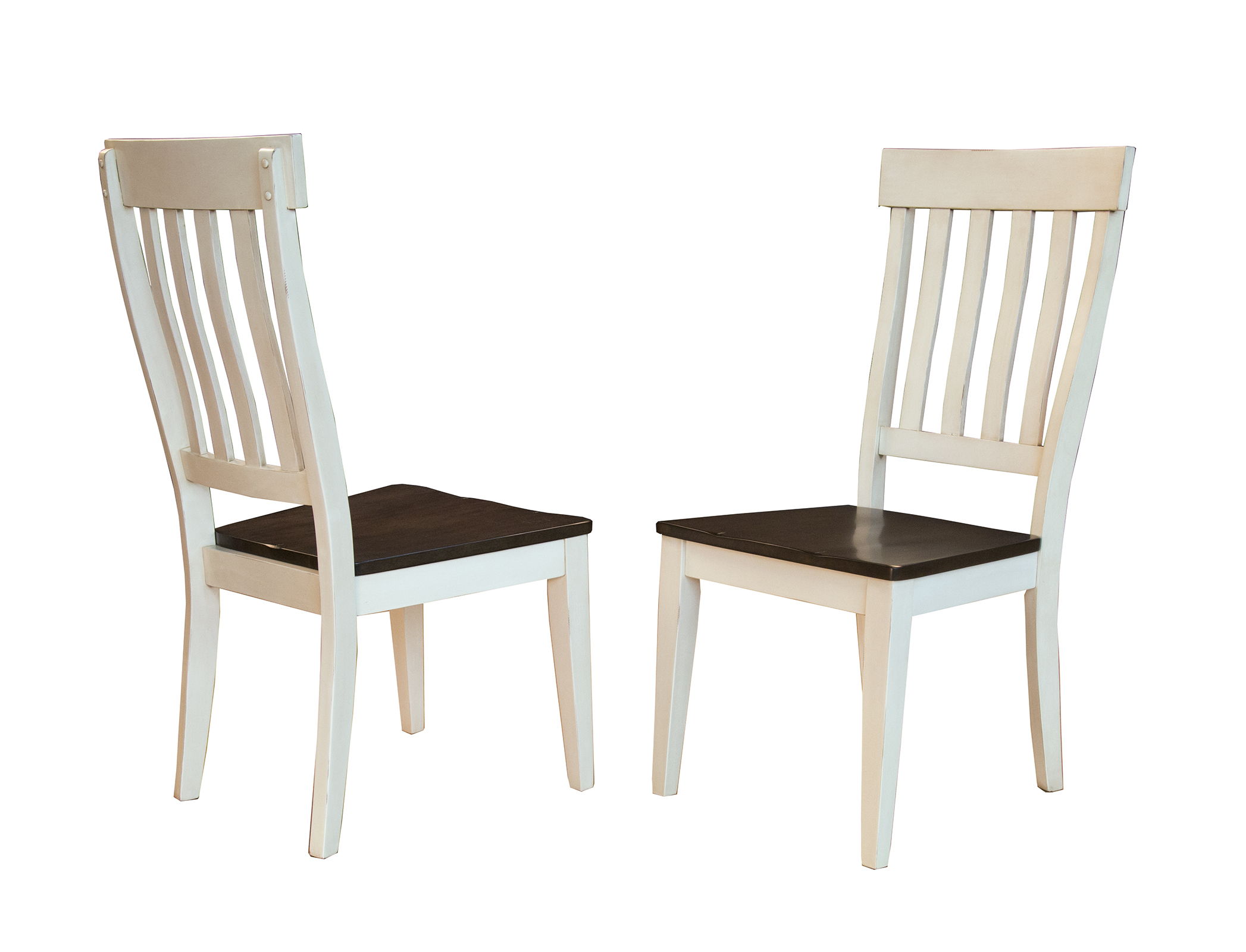 2 A-America Toluca Chalk Cocoa Bean Slatback Side Chairs