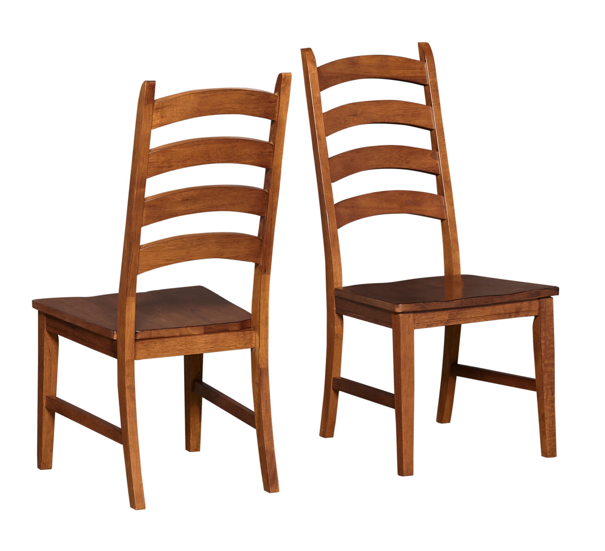 2 A-America Toluca Rustic Amber Ladderback Side Chairs