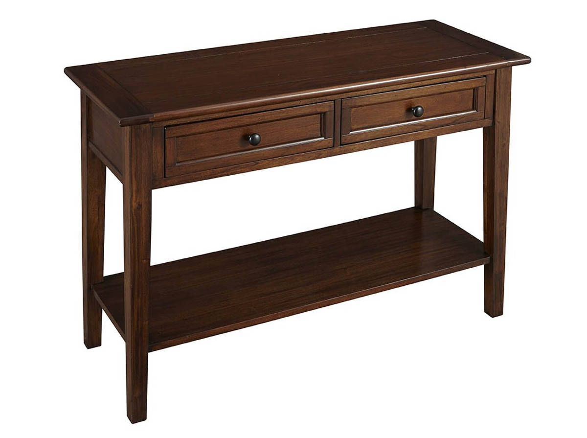A-America Westlake Cherry Brown 2 Drawer Sofa Table with Shelf