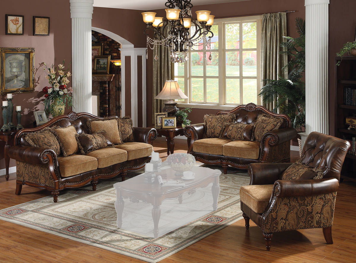 Acme Furniture Dreena Brown Cherry 3pc Living Room Set