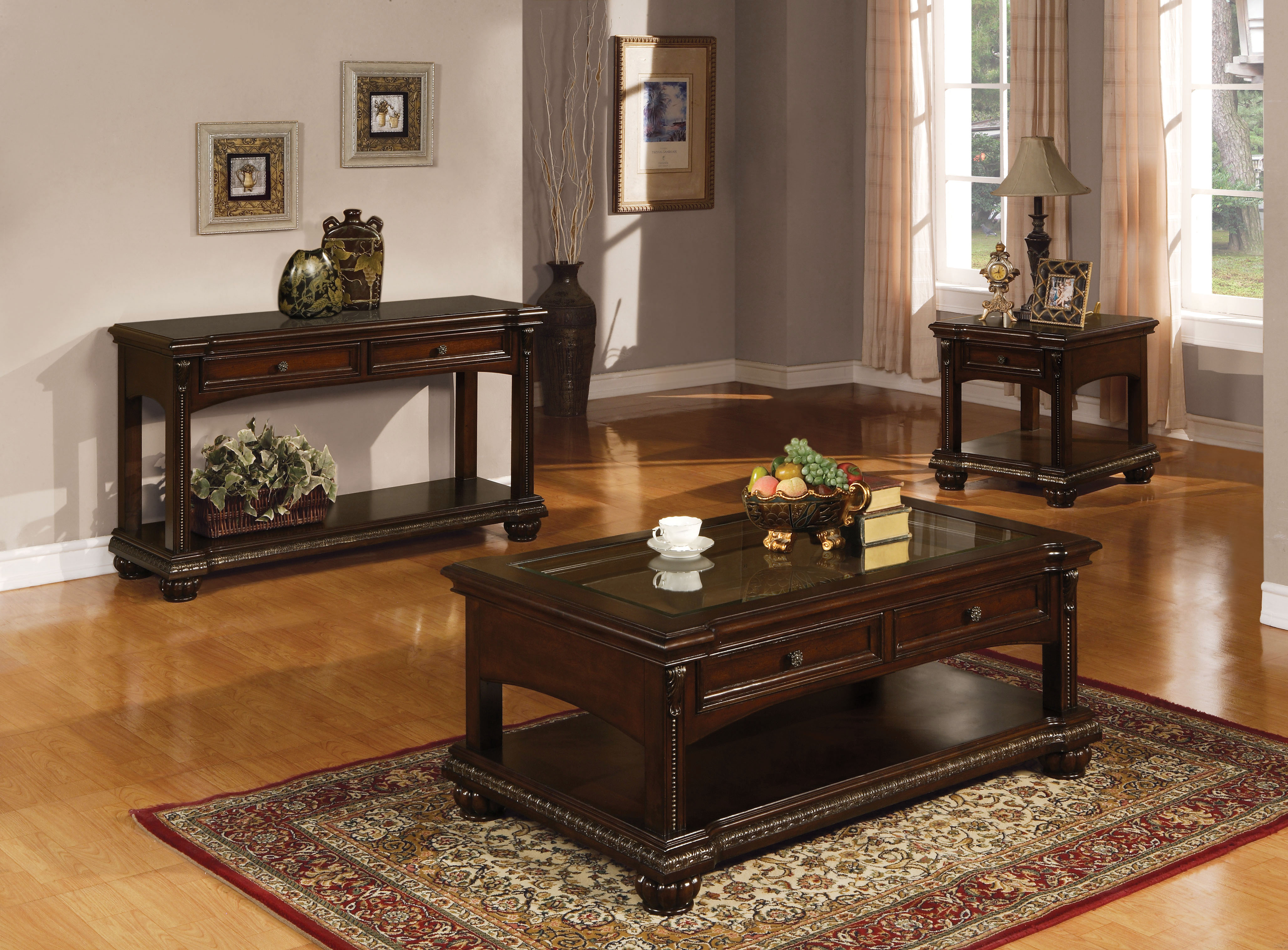 Acme Furniture Anondale Cherry Coffee Table Set ACM-10322-SET