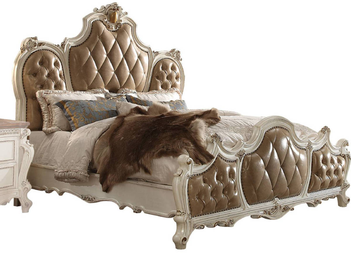 Acme Furniture Picardy Butterscotch Antique Pearl King Bed