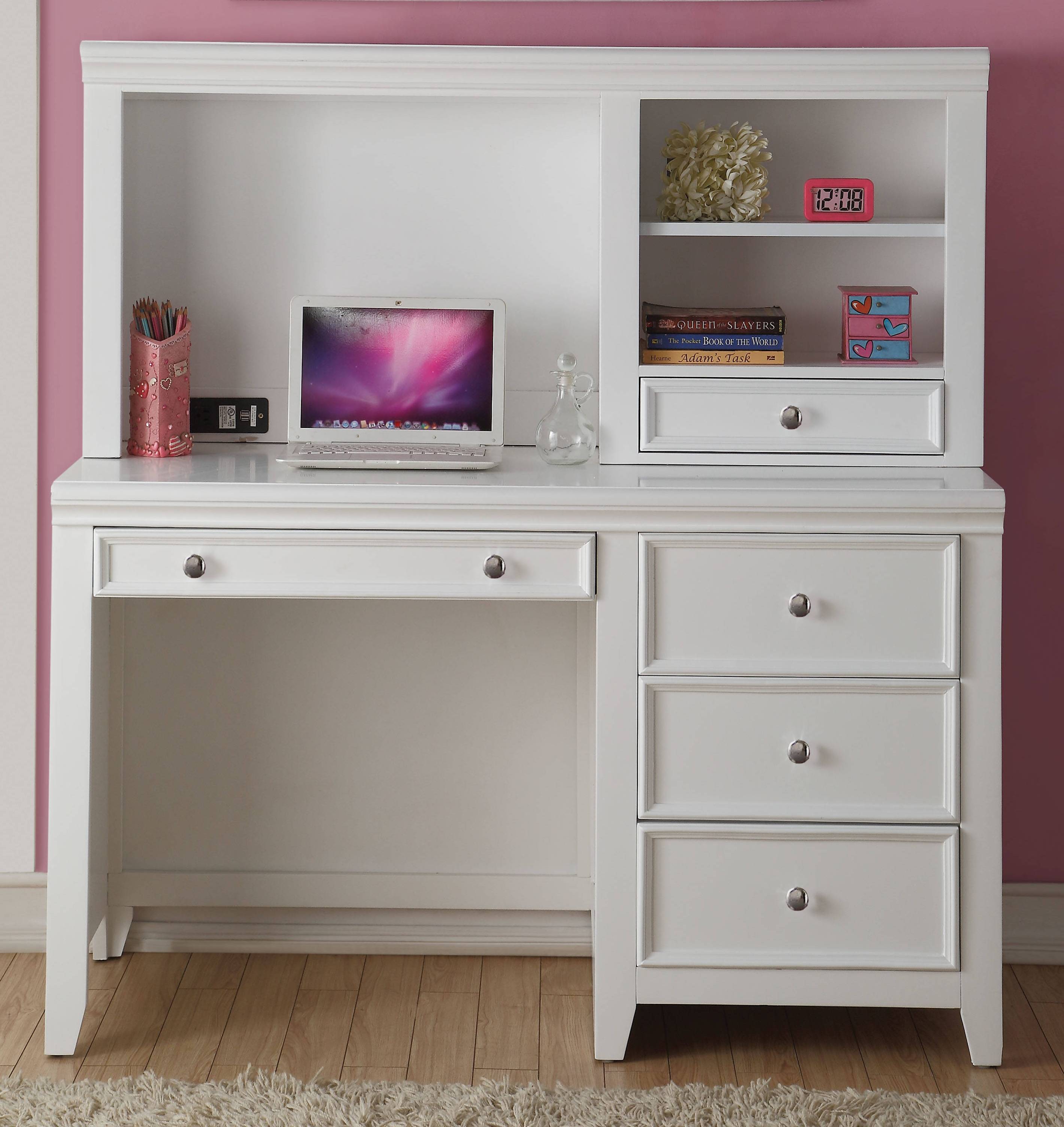 Acme Furniture Lacey White Computer Desk with Hutch