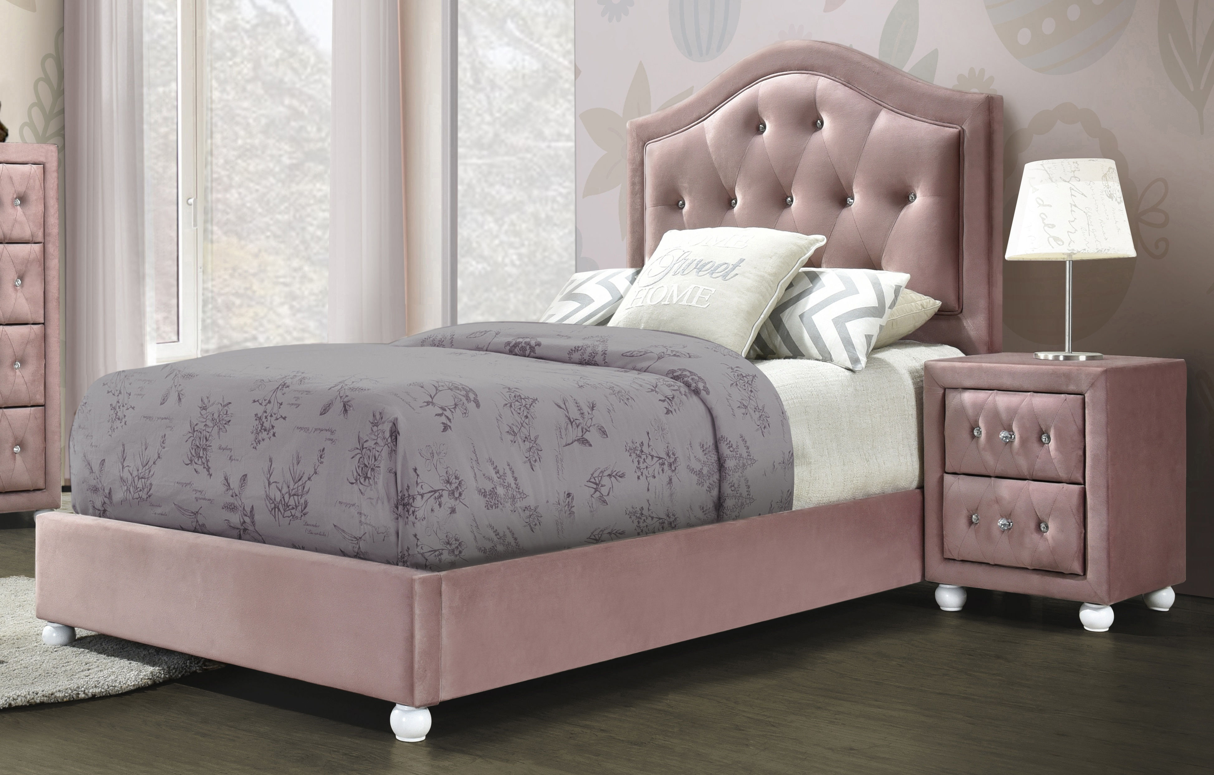 Acme Furniture Reggie Pink 2pc Kids Bedroom Set with Full Bed