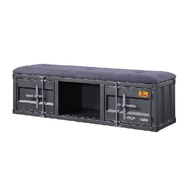 Acme Furniture Cargo Gray Gunmetal Storage Bench