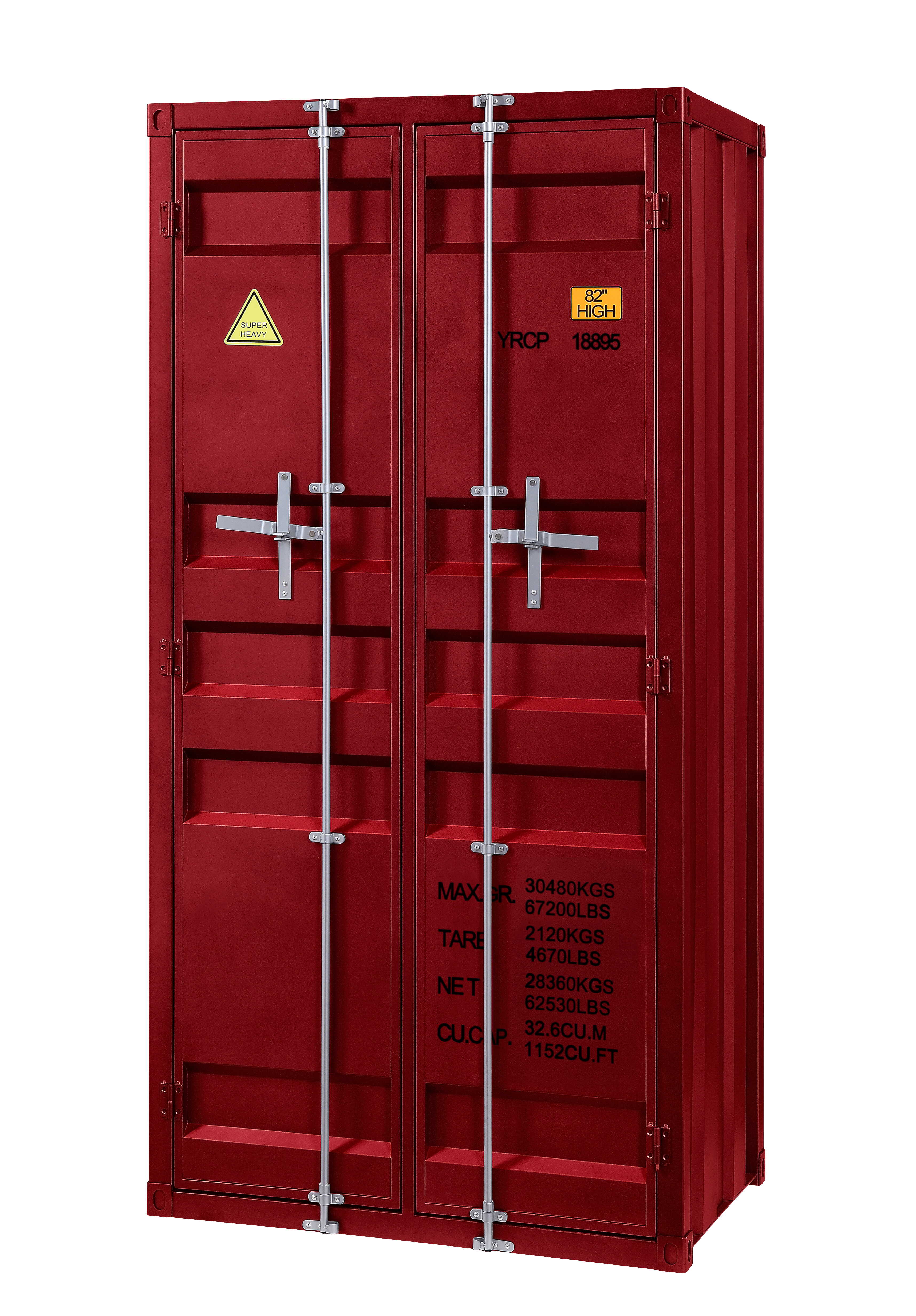 Acme Furniture Cargo Red Double Door Wardrobe