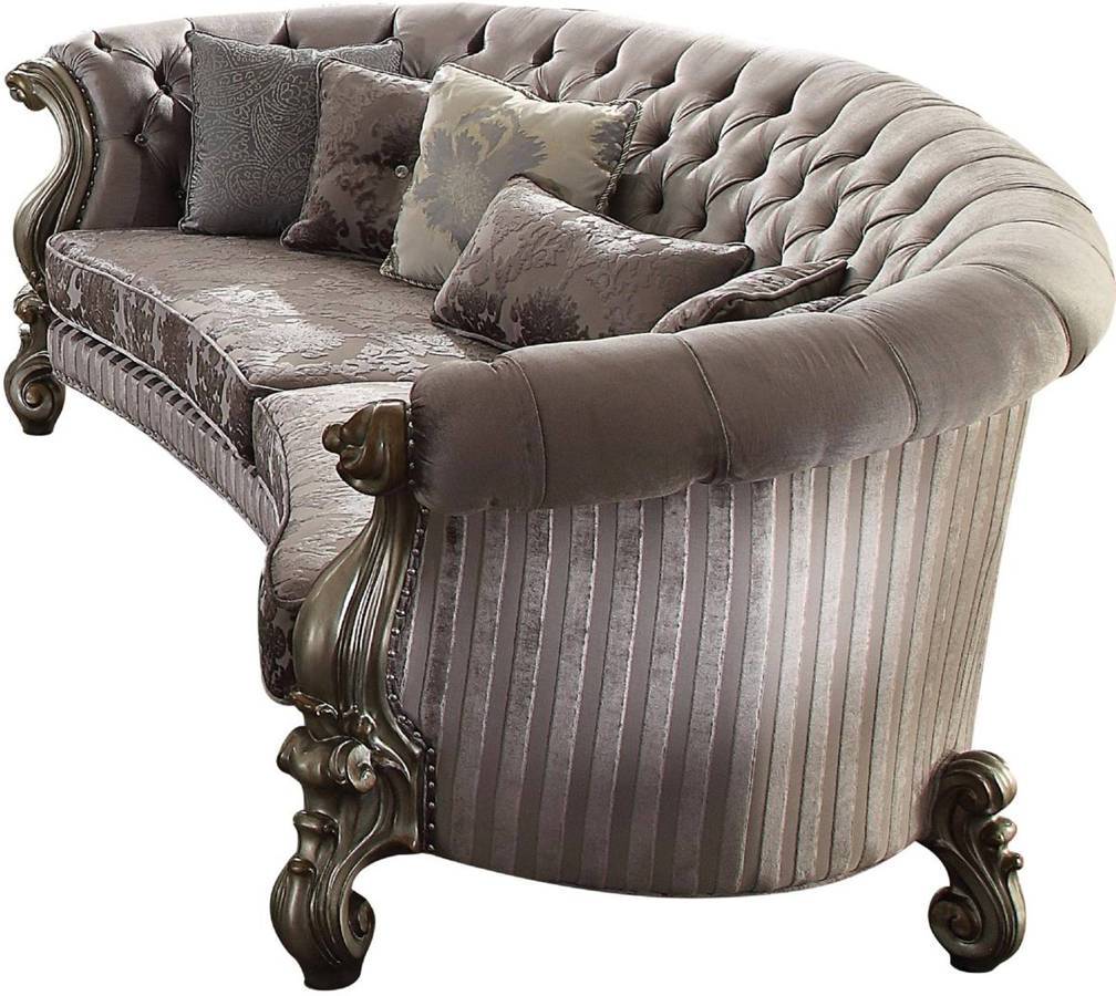 Acme Furniture Versailles Antique Platinum Sofa with Five Pillows