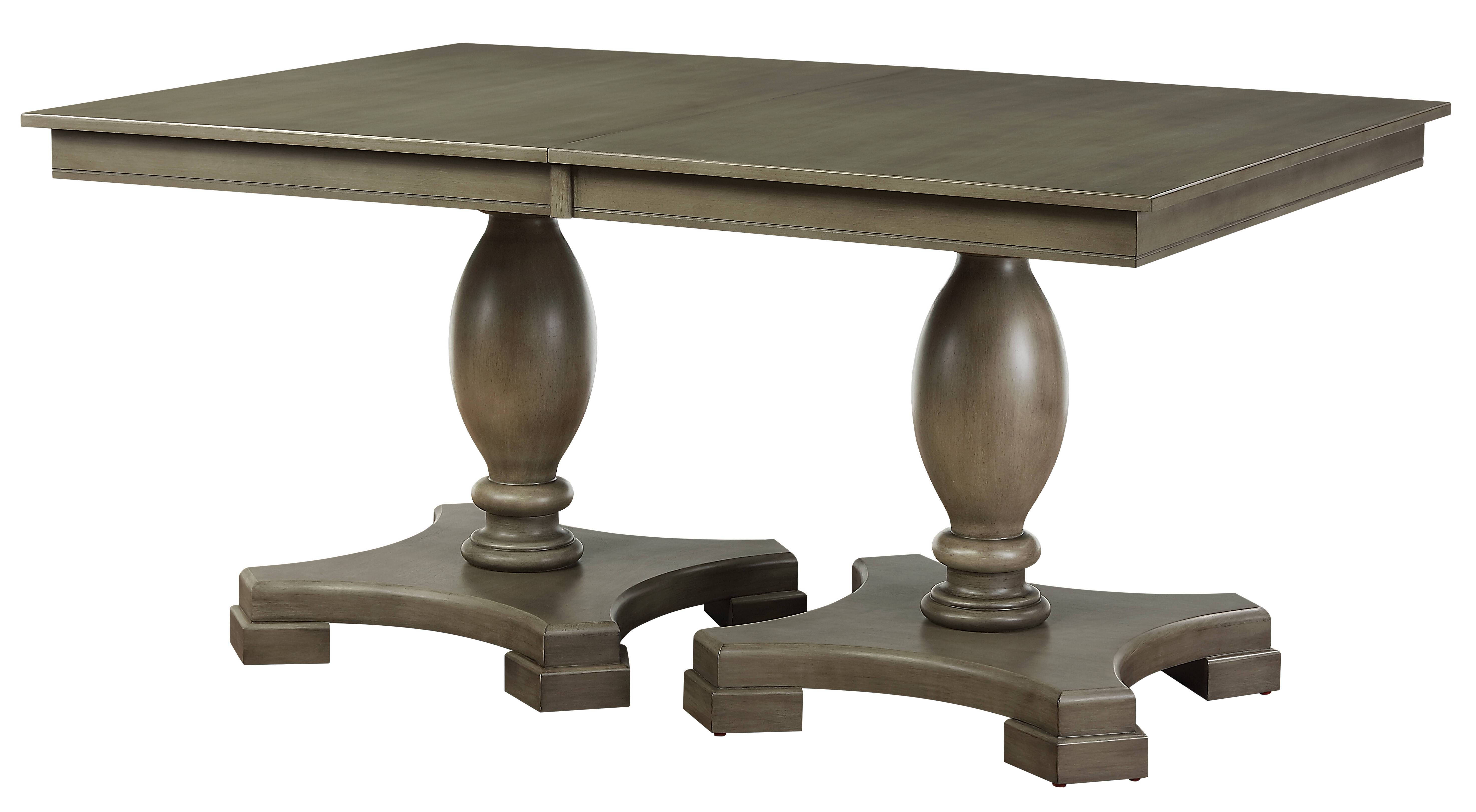 Acme Furniture Waylon Gray Oak Double Pedestal Dining Table