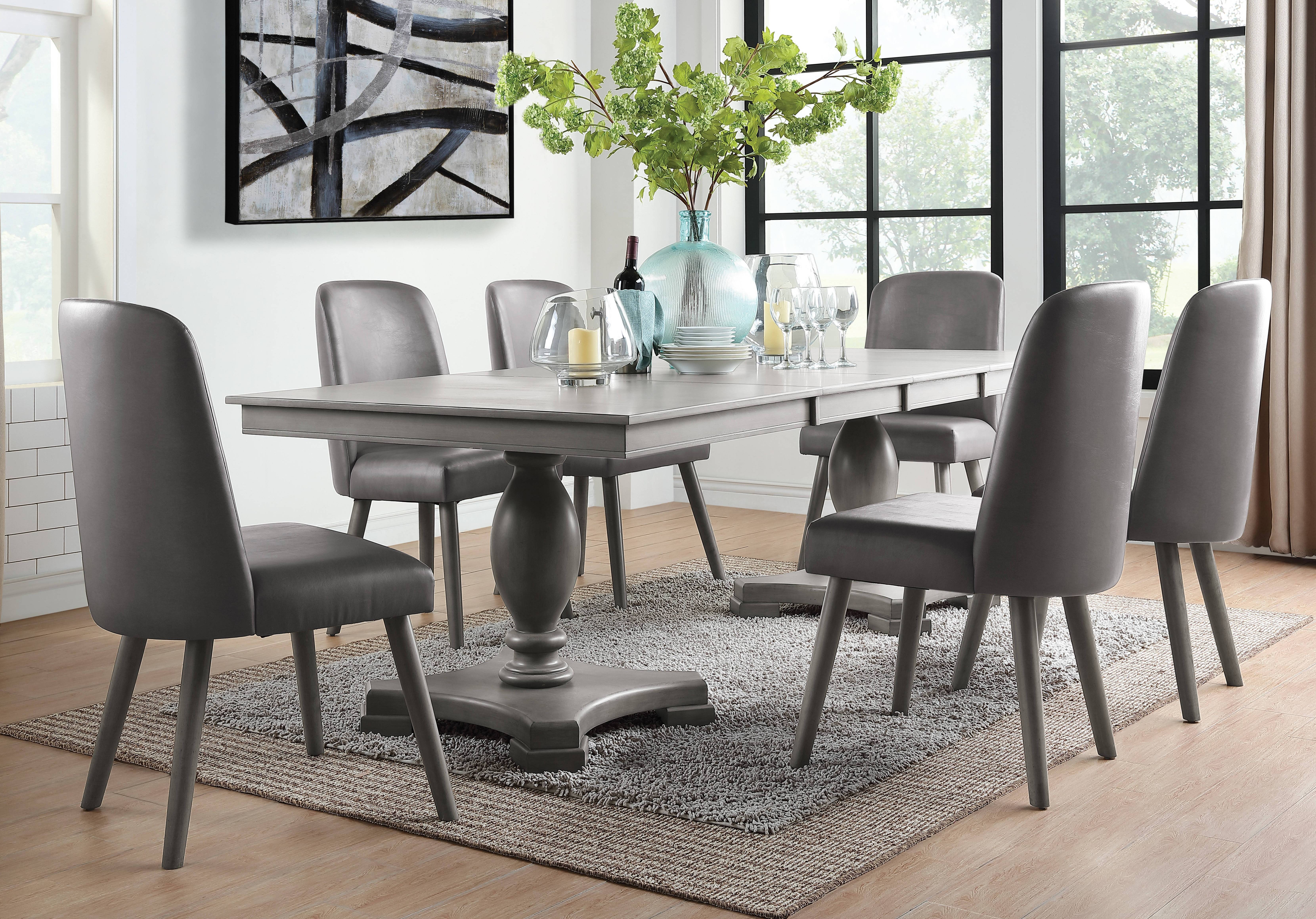 Acme Furniture Waylon Gray Oak 7pc Dining Room Set
