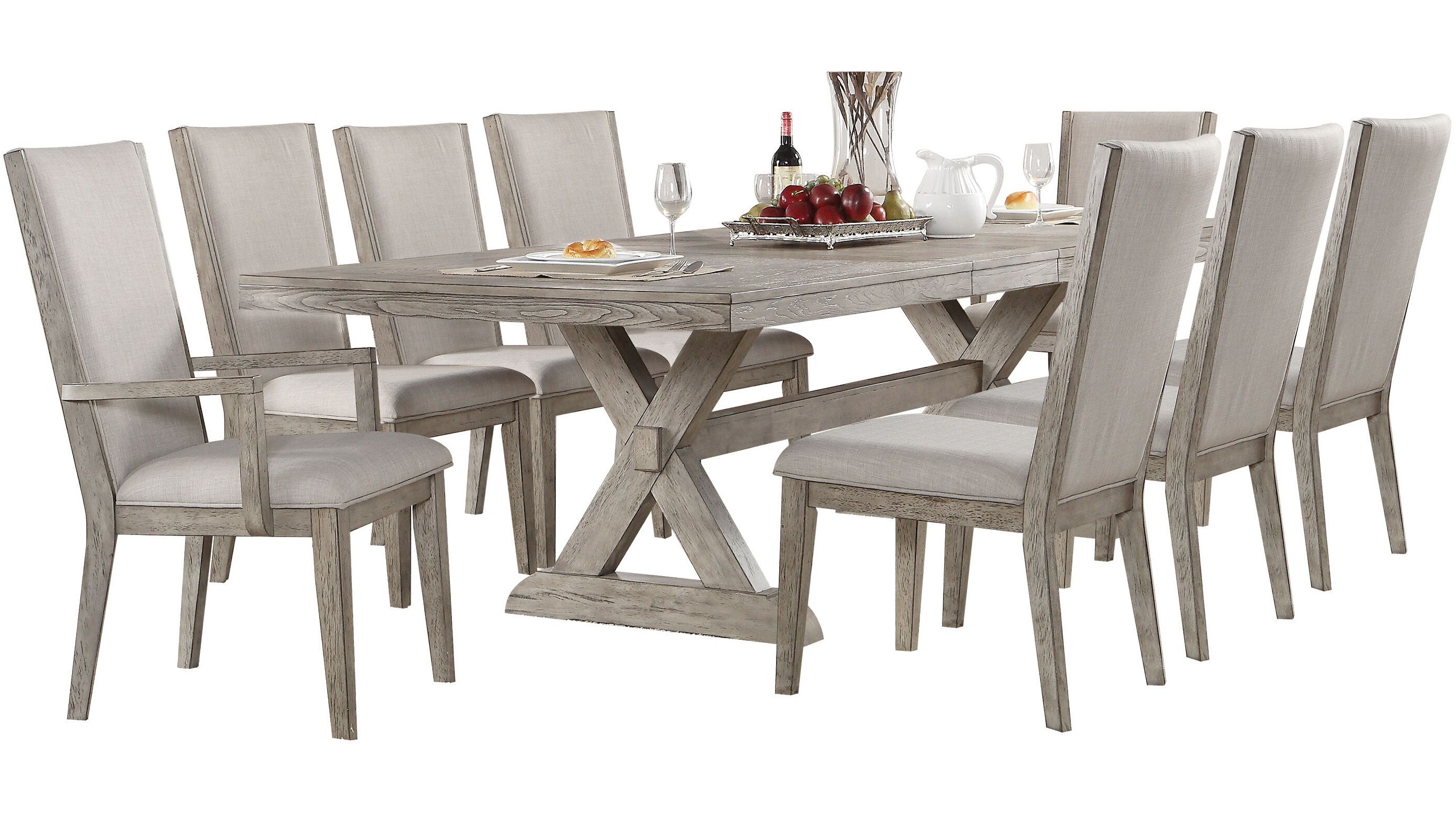 Acme Furniture Rocky Gray Oak 9pc Dining Room Set