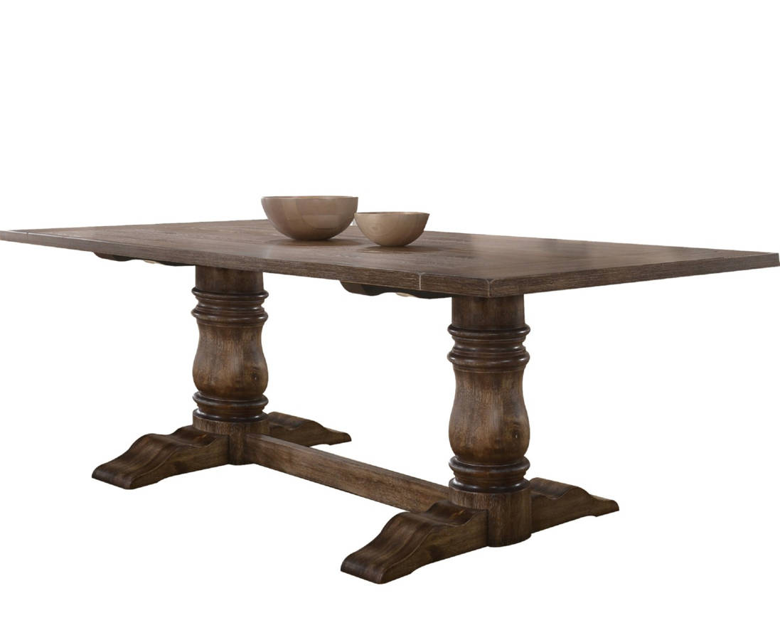 Acme Furniture Leventis Weathered Oak Dining Table
