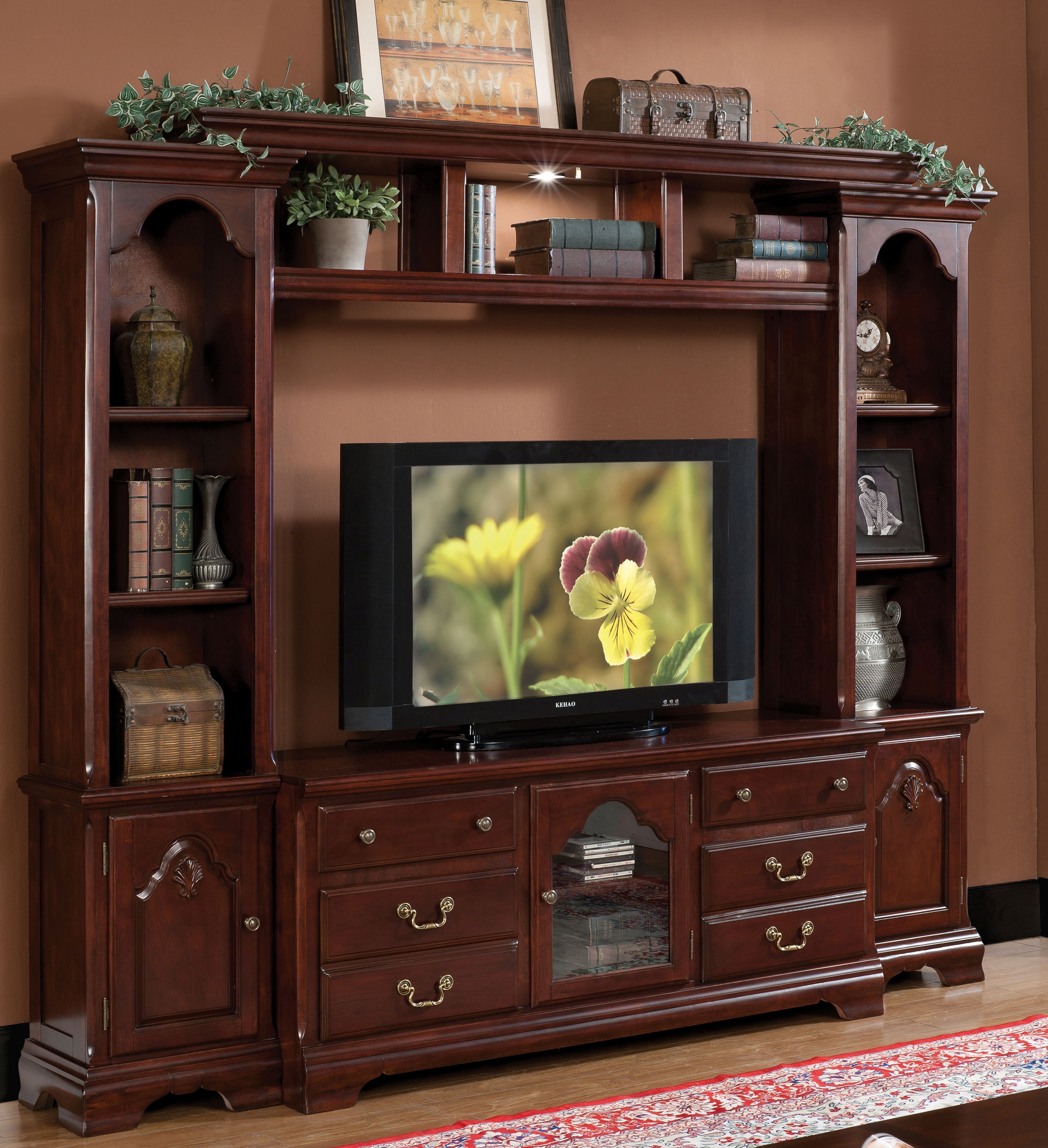 Acme Furniture Hercules Cherry Entertainment Center with TV Stand