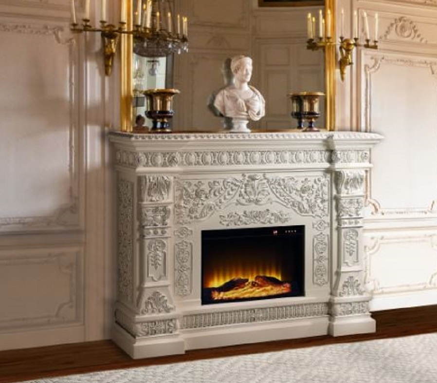 Acme Furniture Vanaheim Antique White Fireplace