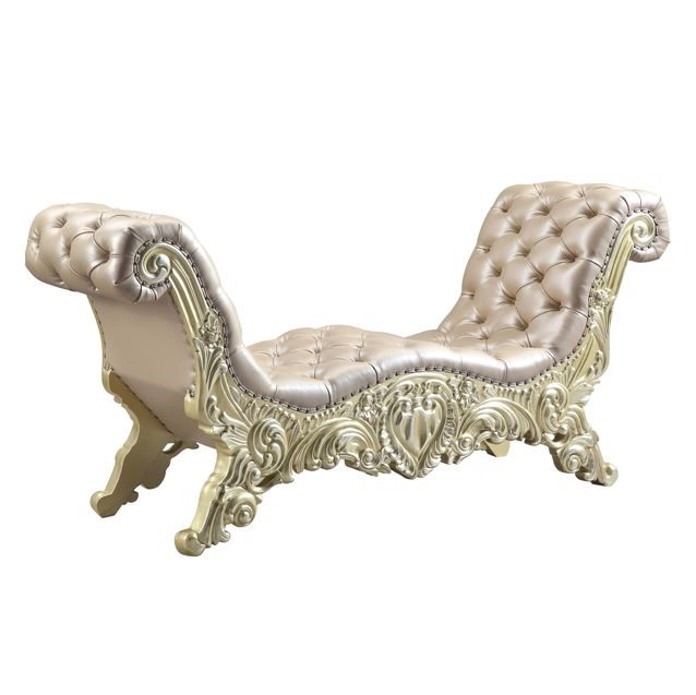 Acme Furniture Vatican Light Gold Champagne Silver Bench