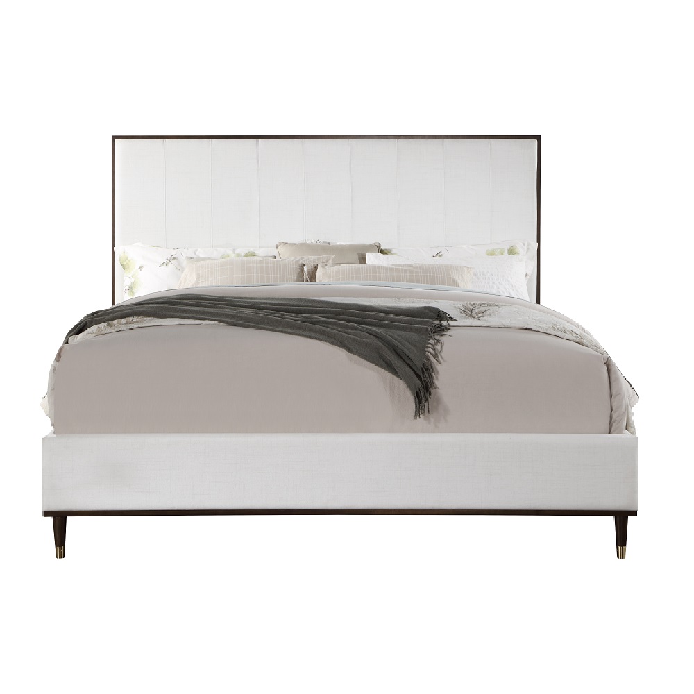 Acme Furniture Carena Light Gray White Walnut 2pc Bedroom Set with Queen Be...
