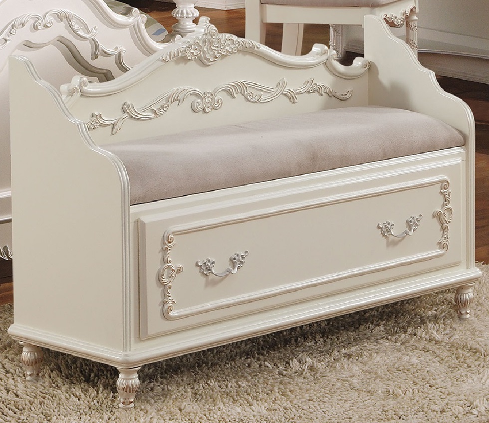 Acme Furniture Pearl White Bench With Storage