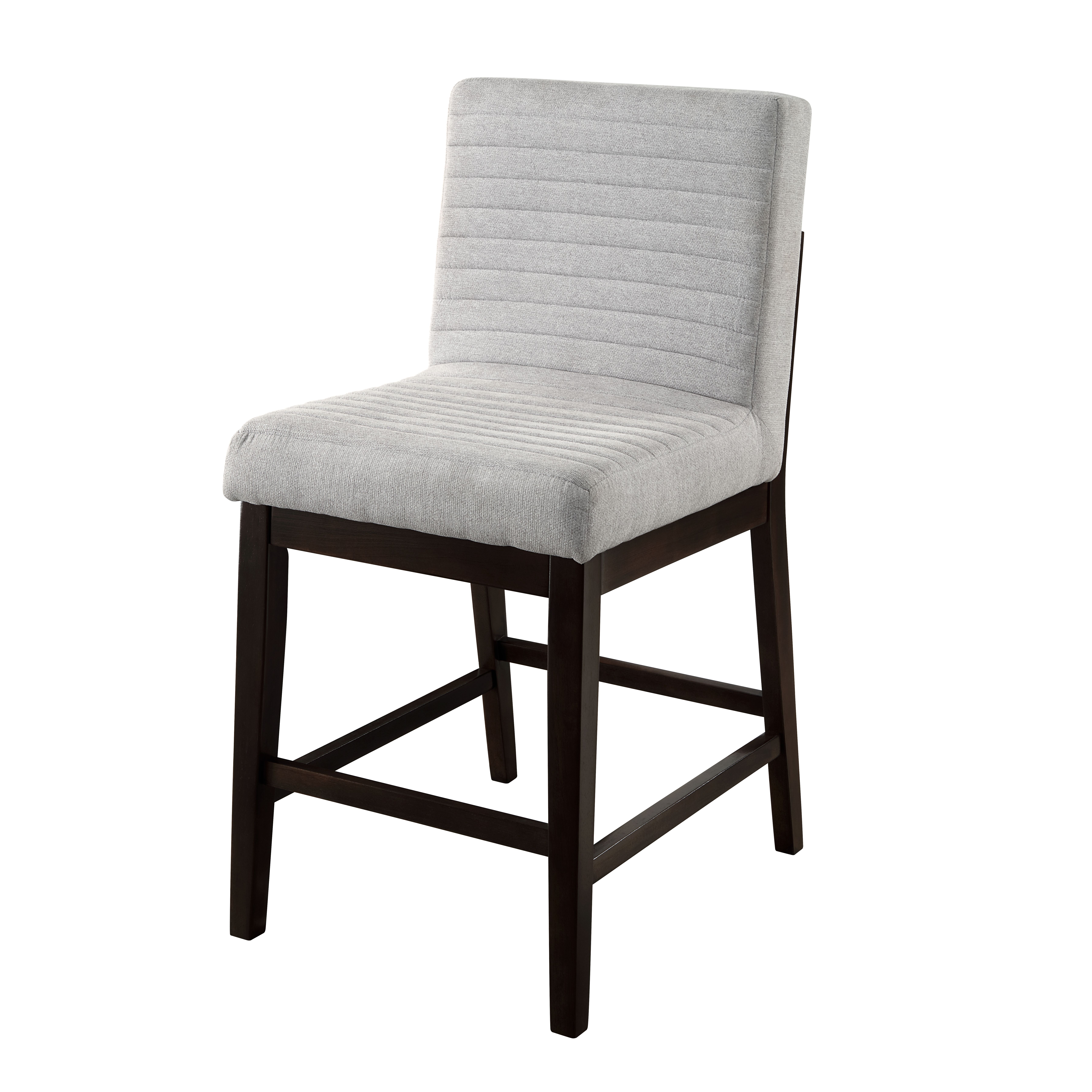 2 Acme Furniture Edwyn Gray Espresso Counter Height Chairs