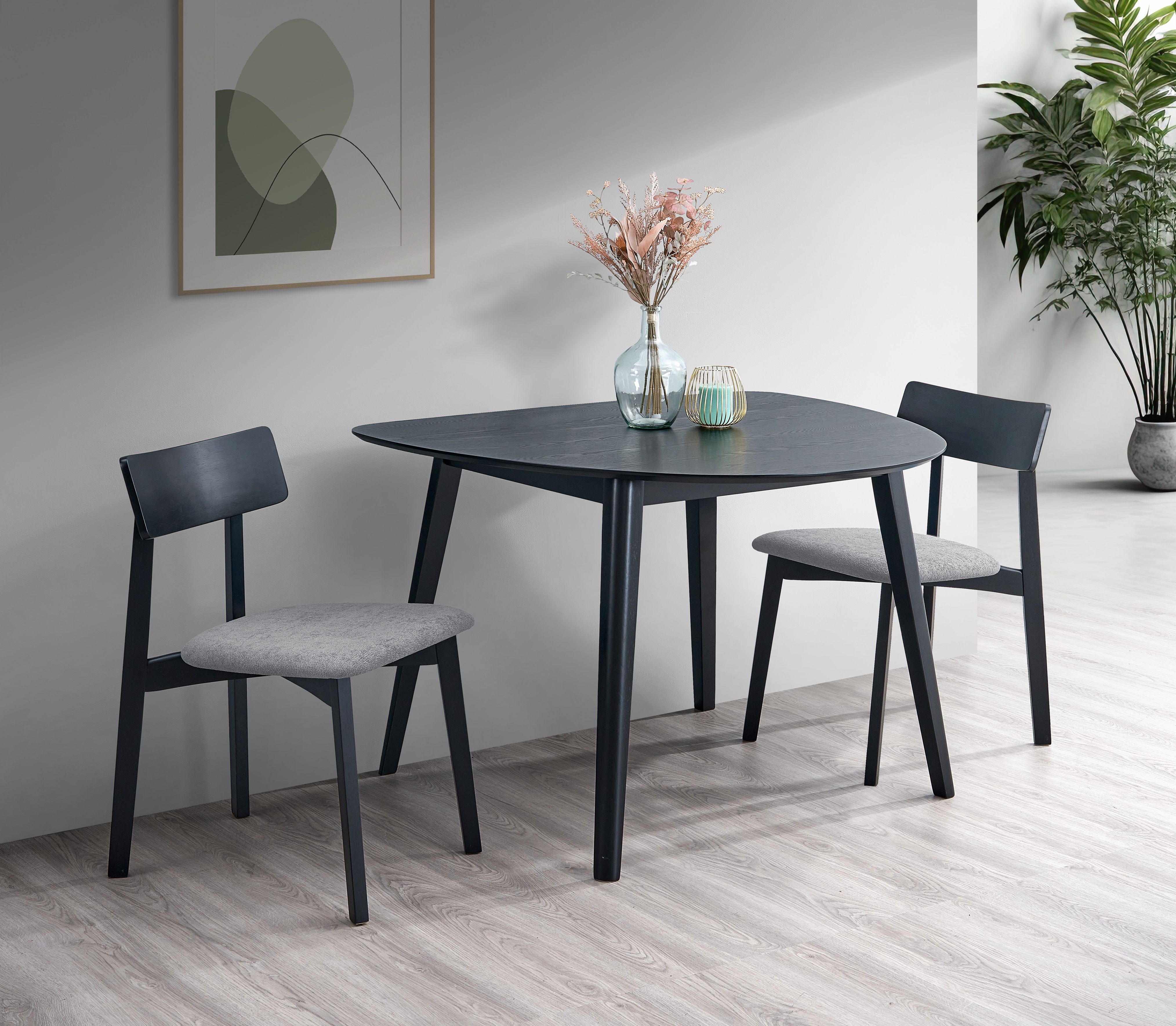 Acme Furniture Real Gray Black 3pc Dining Room Set