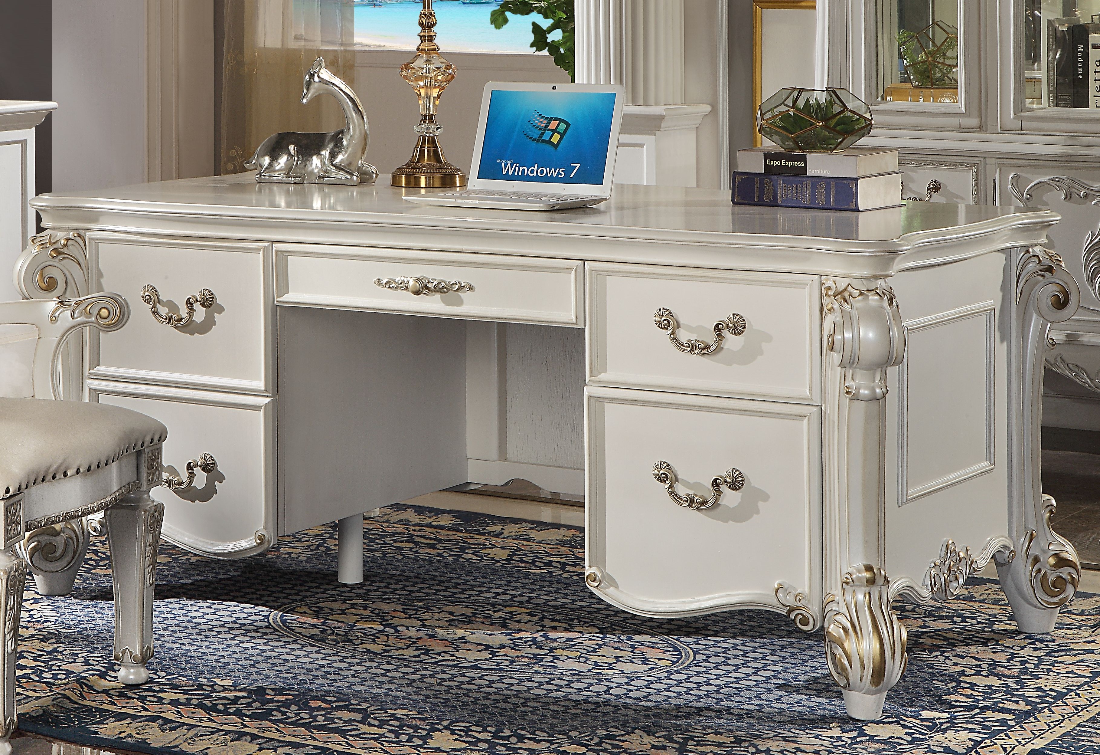 Acme Furniture Vendome Antique Pearl Writing Desk