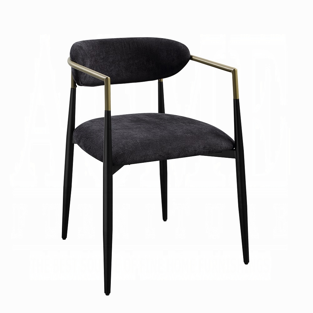 2 Acme Furniture Jaramillo Contemporary Black Arm Chairs
