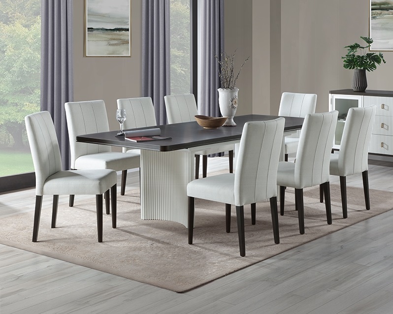 Acme Furniture Carena White Walnut 9pc Dining Room Set
