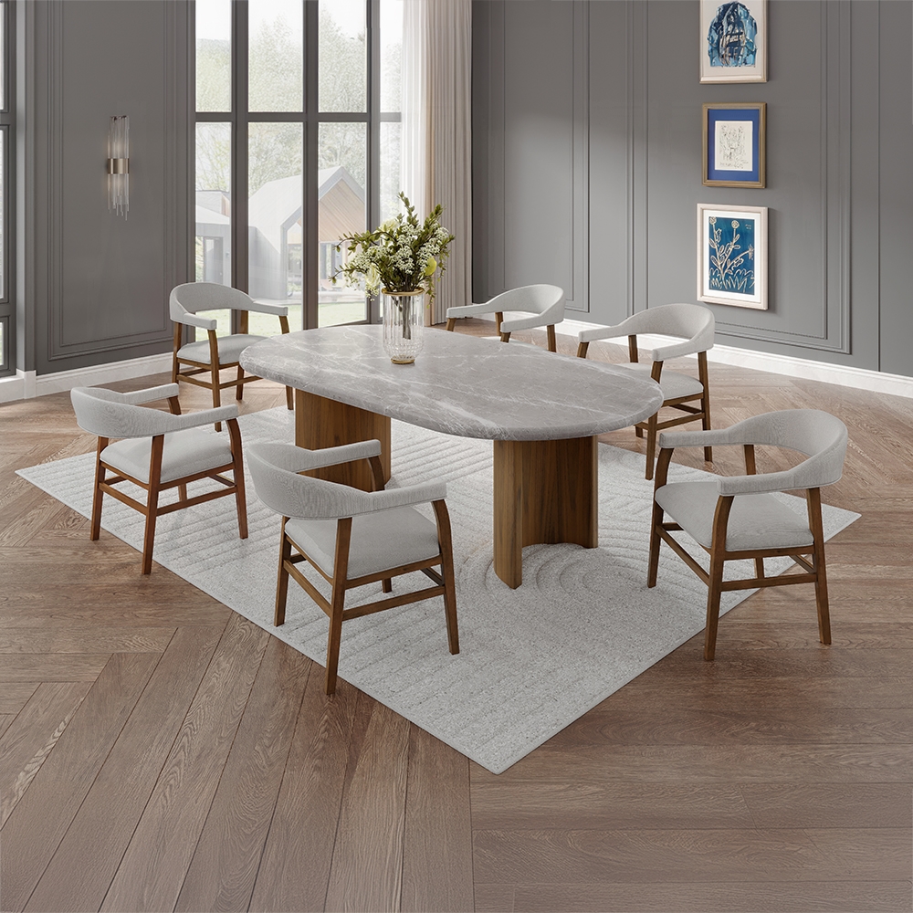 Acme Furniture Darcy Natural Dark Walnut 7pc Dining Room Set