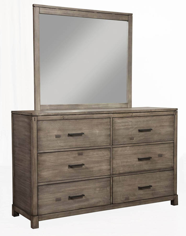 Alpine Furniture Sydney Weathered Grey Dresser and Mirror