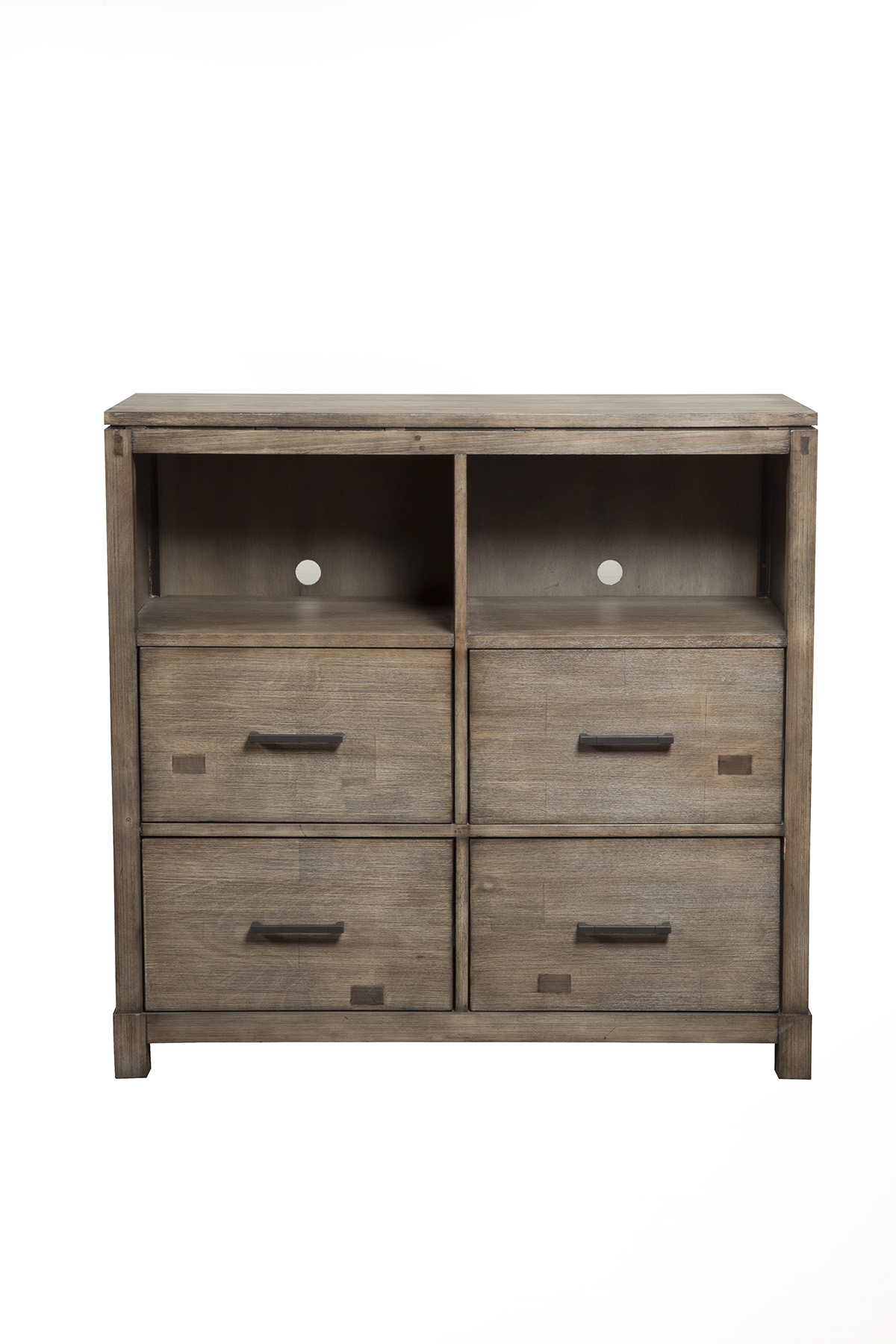 Alpine Furniture Sydney Weathered Grey 4 Drawer TV Media Chest
