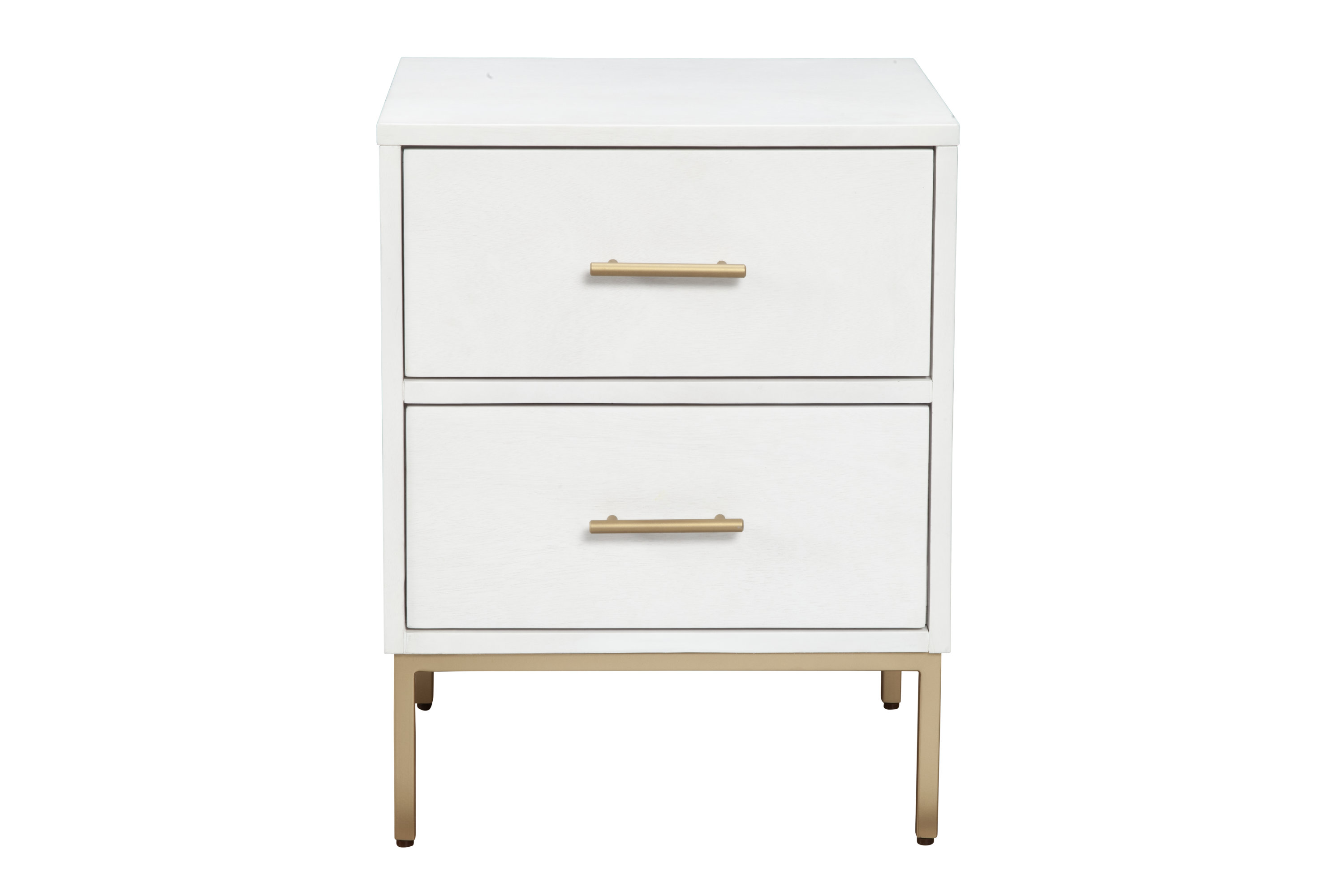 Alpine Furniture Madelyn White Two Drawer Nightstand