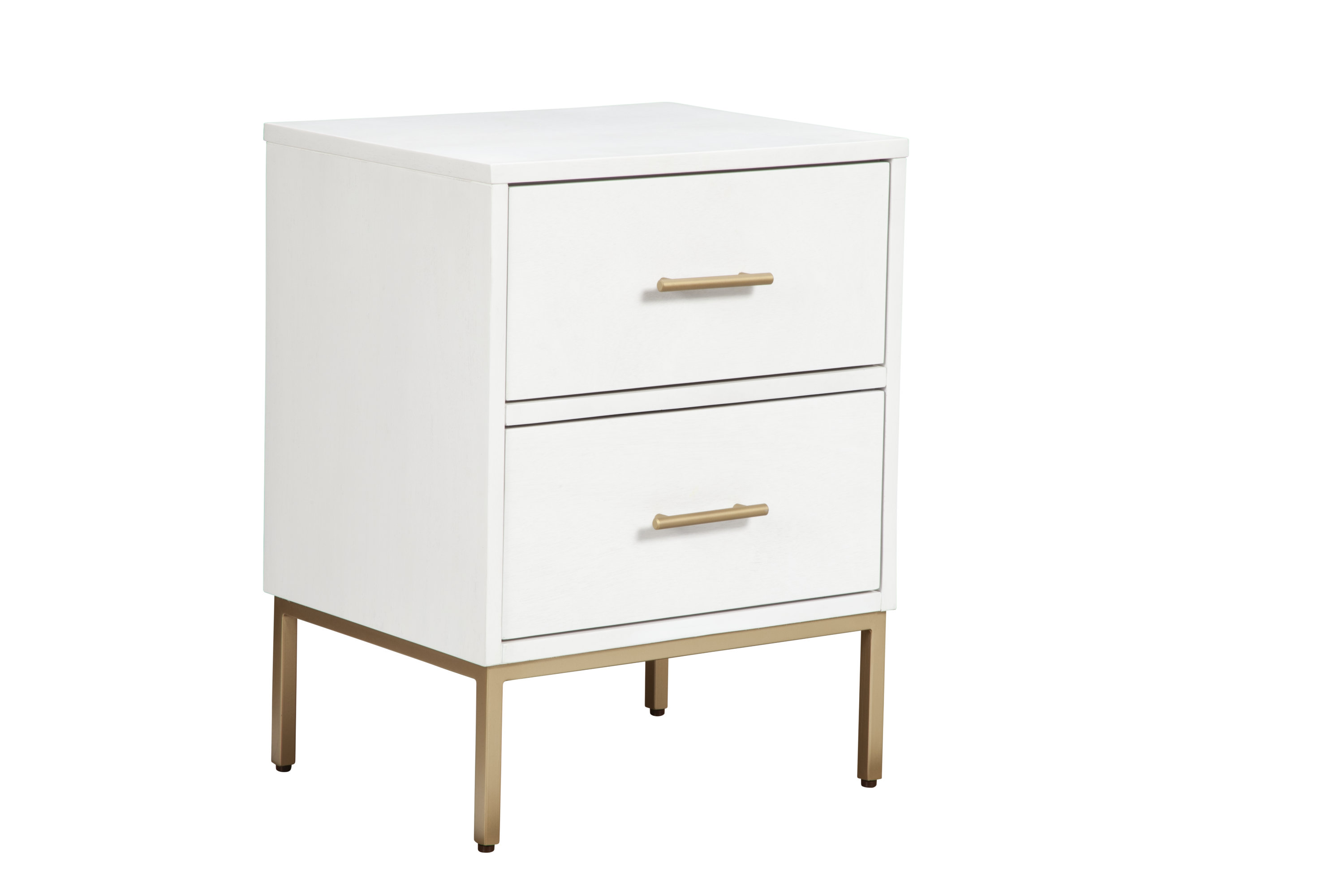 Alpine Furniture Madelyn White Two Drawer Nightstand