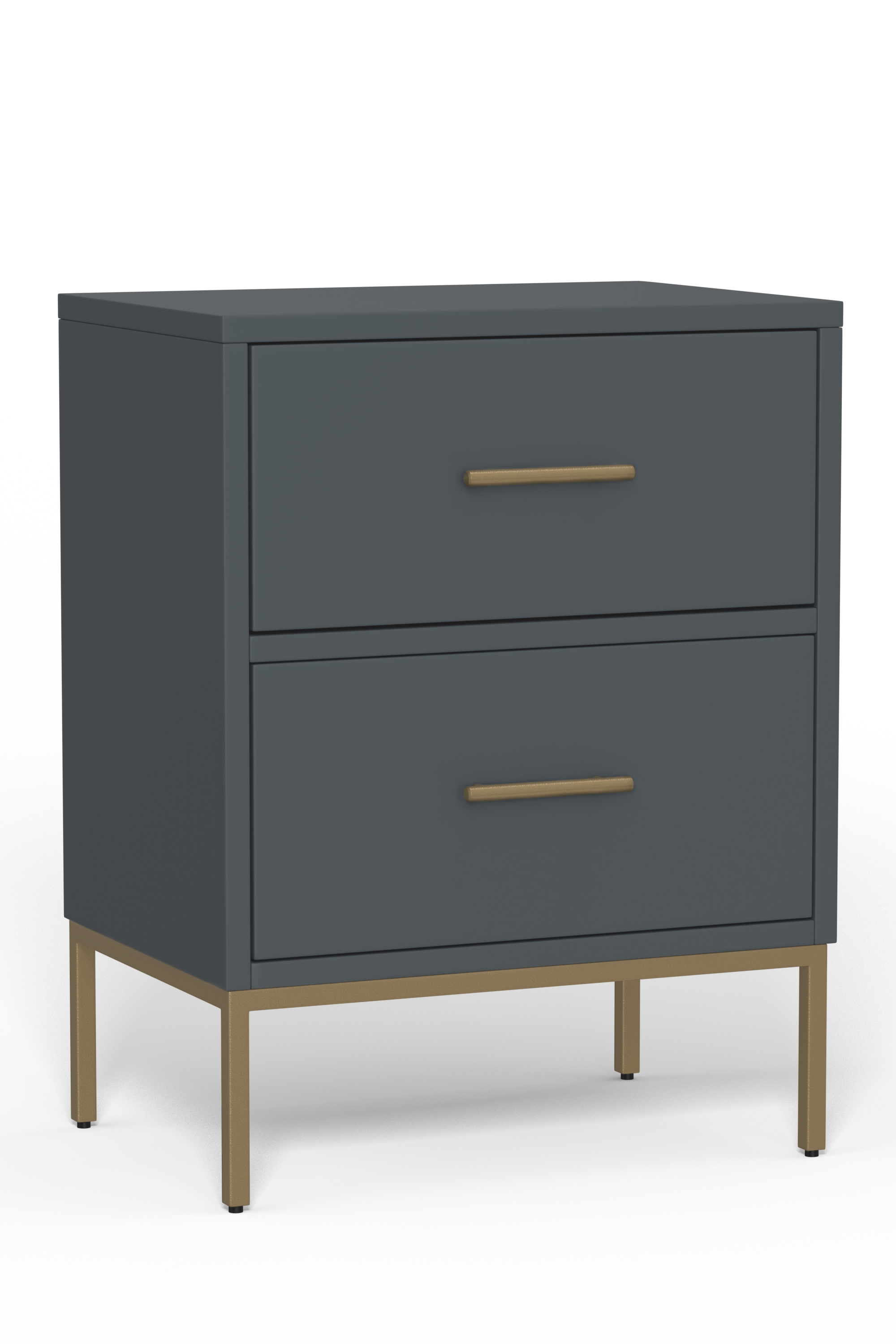 Alpine Furniture Madelyn Slate Gray Two Drawer Nightstand