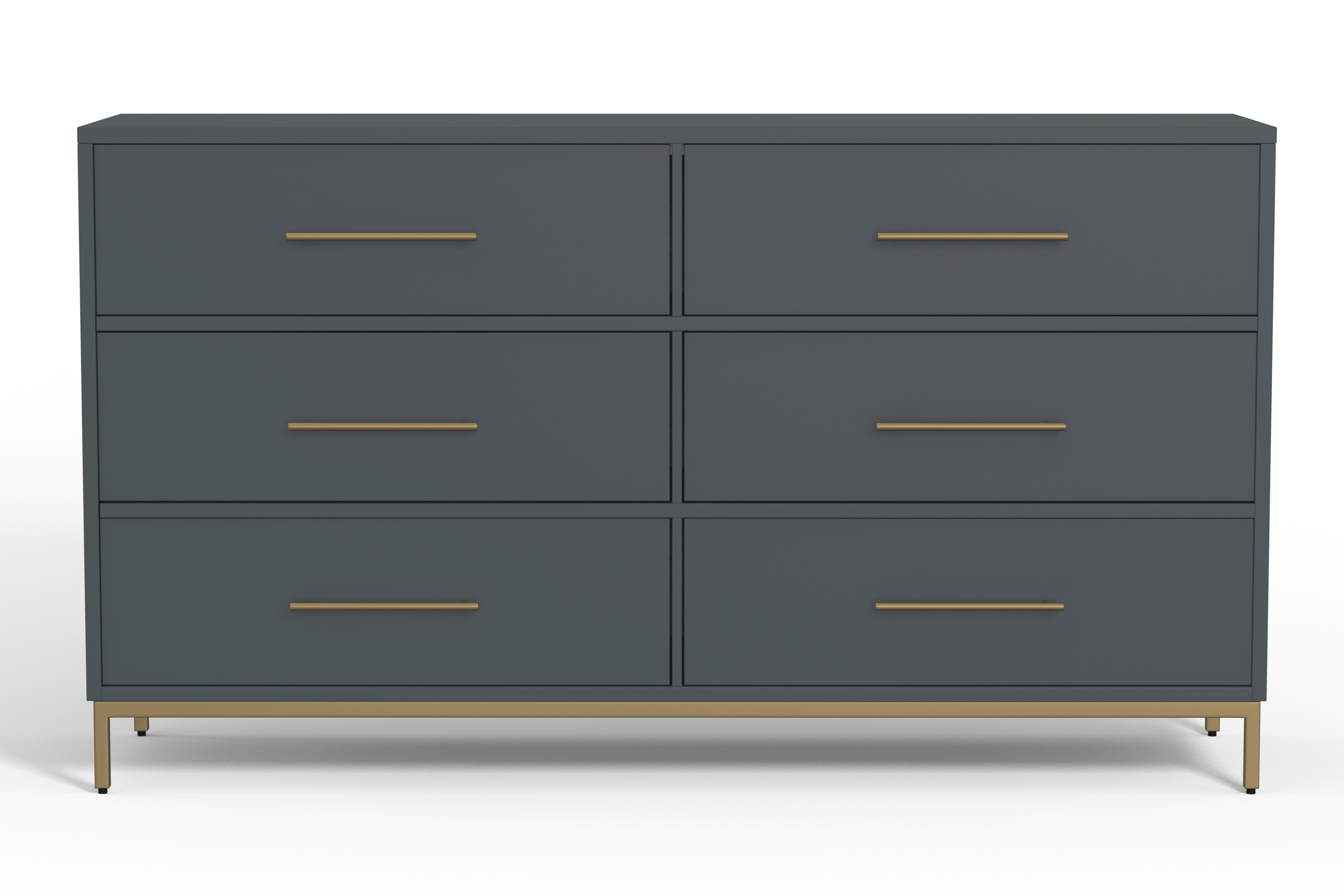 Alpine Furniture Madelyn Slate Gray Six Drawer Dresser