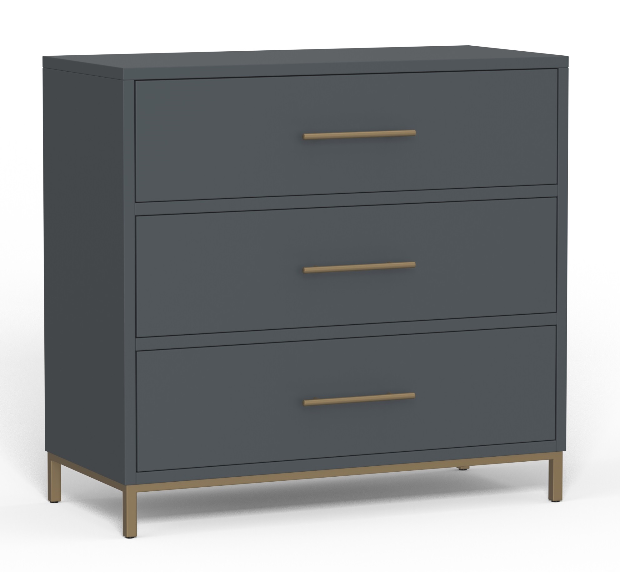 Alpine Furniture Madelyn Slate Gray Three Drawer Small Chest