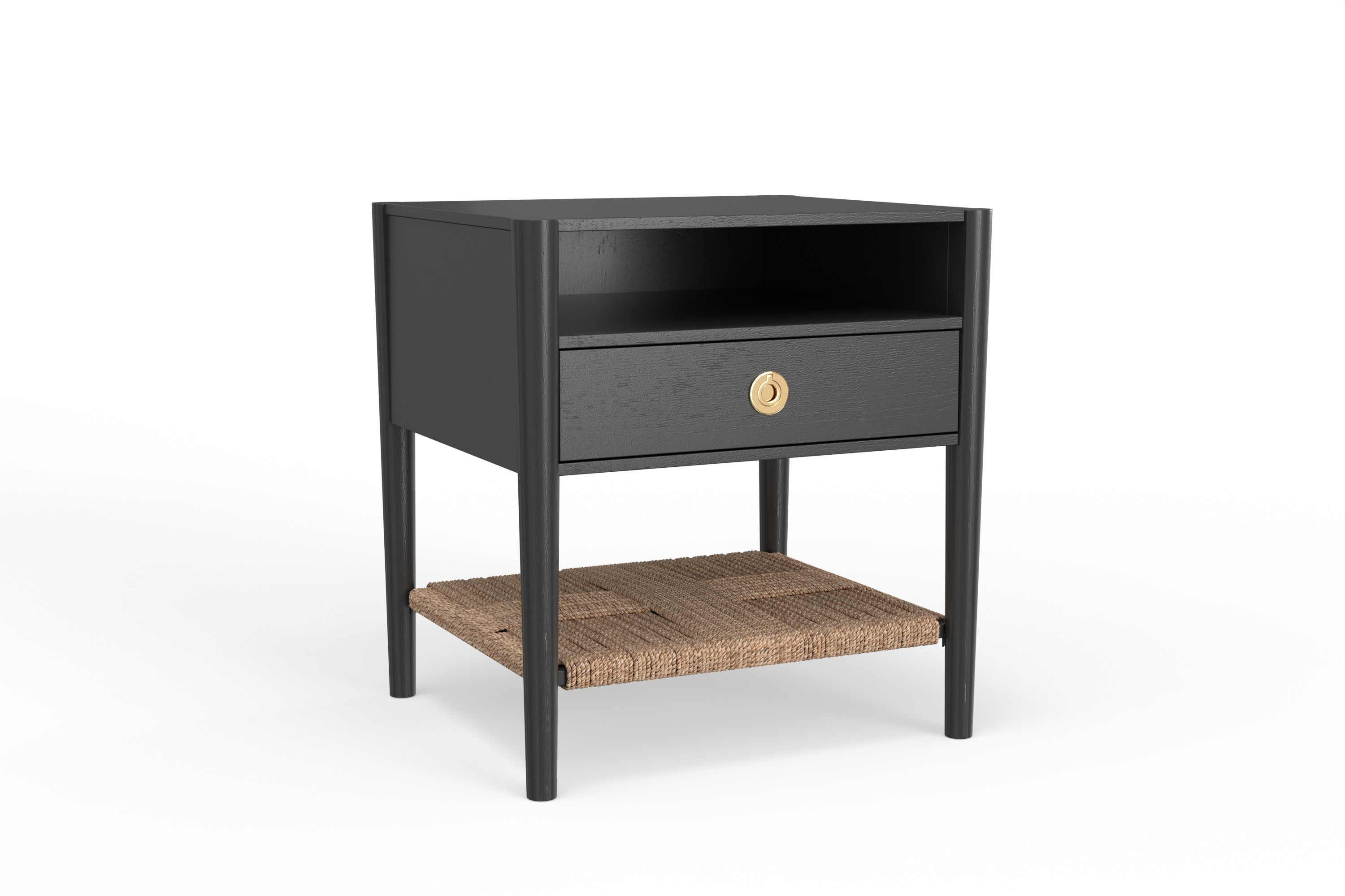 Alpine Furniture Cleo Charcoal Gray Nightstand