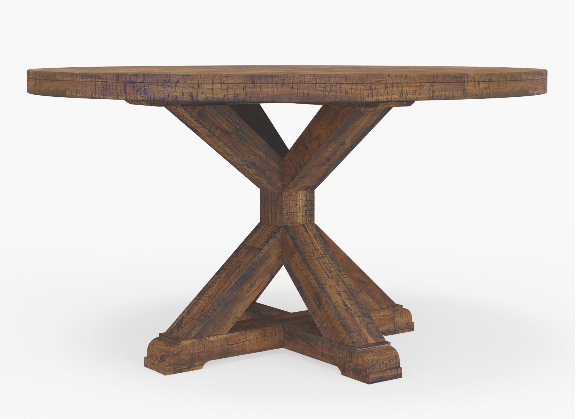 Newberry Round Dining Table, Medium Brown