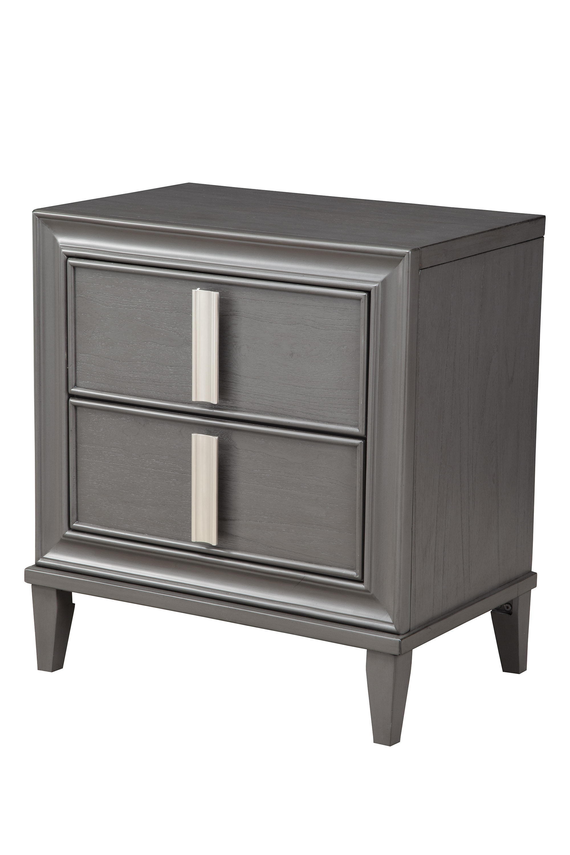 Alpine Furniture Lorraine Dark Grey 2 Drawer Nightstand
