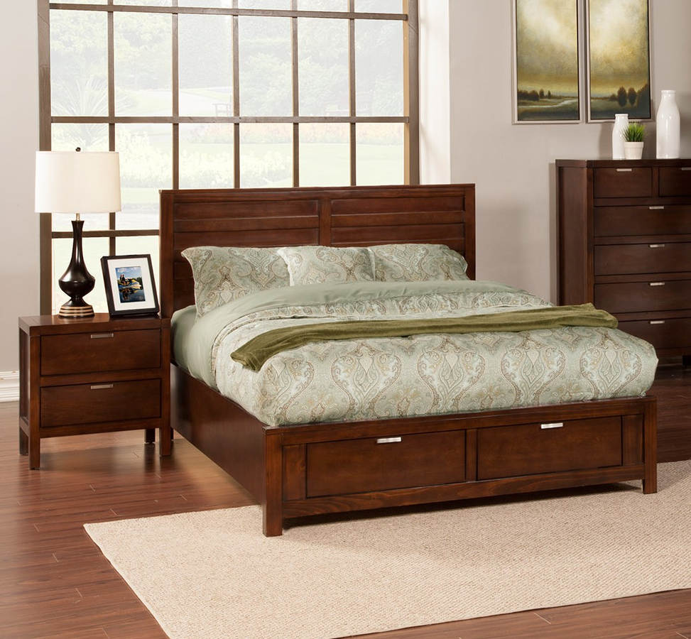 Alpine Furniture Carmel Cappuccino 2pc Bedroom Set with Cal King Bed