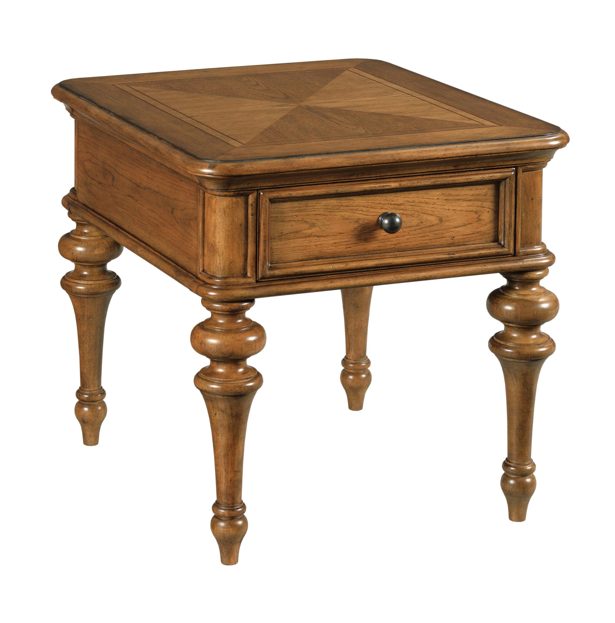 American Drew Pearson Cognac Drawer End Table