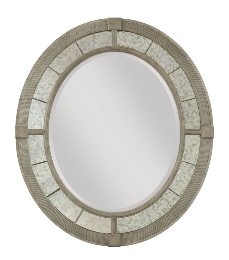 American Drew Rococo Versaille Painted Oval Mirror